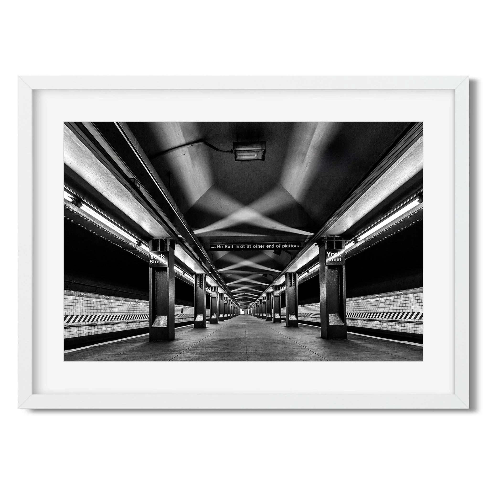 York Street Subway, Brooklyn - Black and White New York City Architecture Photography Fine Art Print