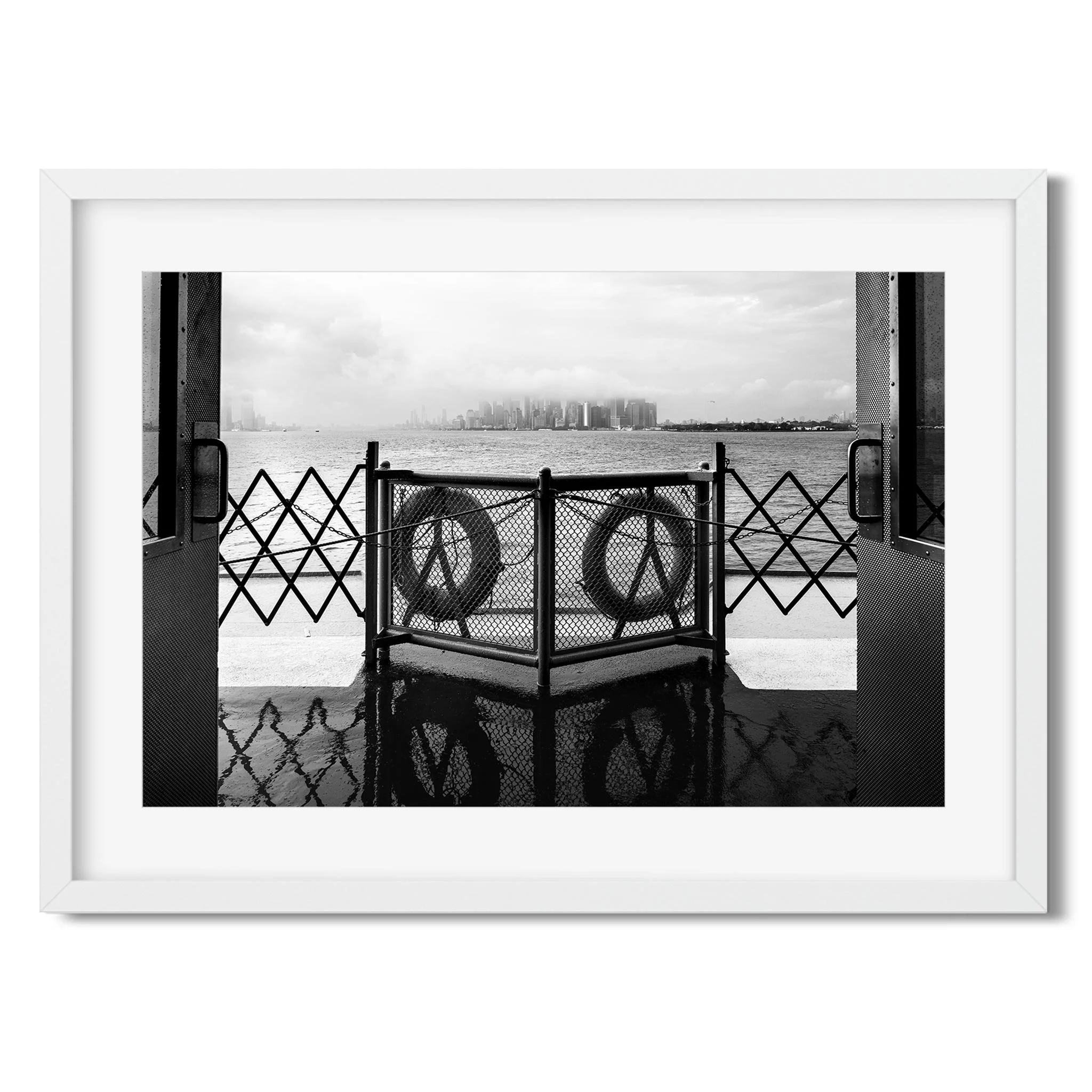 Staten Island Ferry - Black and White New York City Architecture Photography Fine Art Print