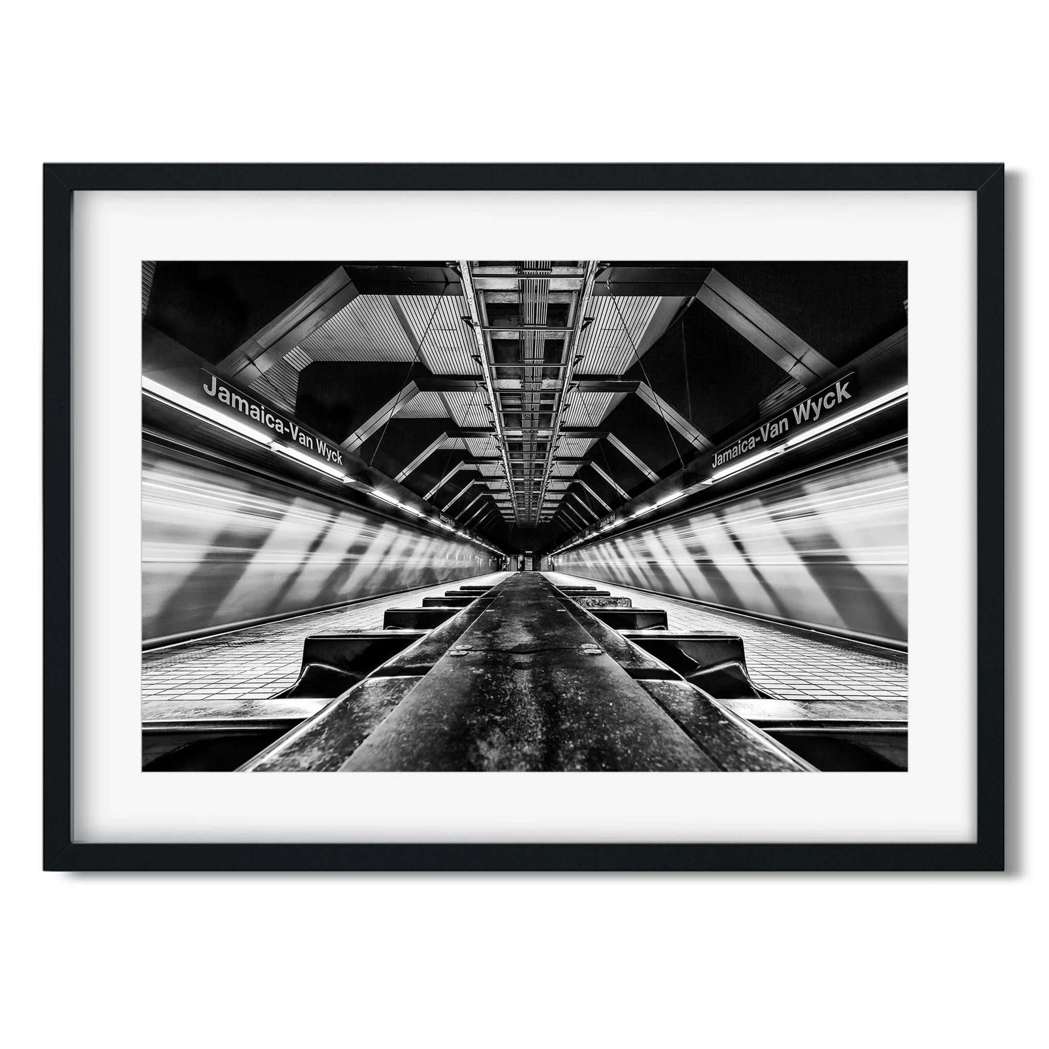 Jamaica-Van Wyck Subway - Black and White New York City Architecture Photography Fine Art Print