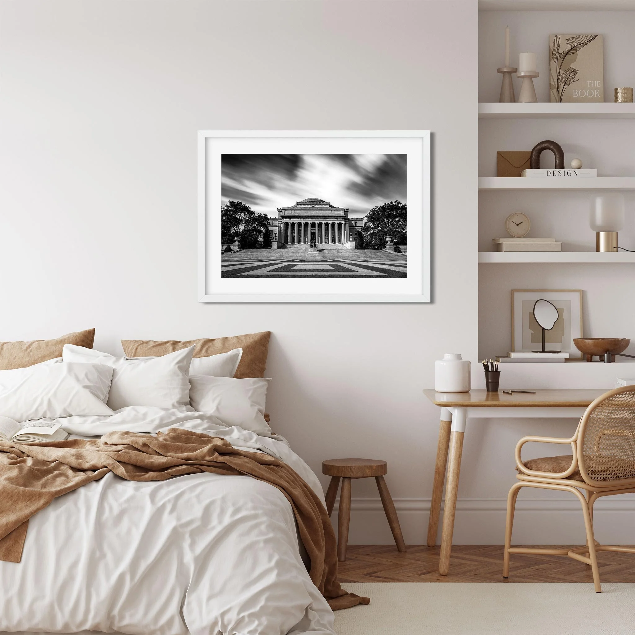 Columbia University - Black and White New York City Architecture Photography Fine Art Print
