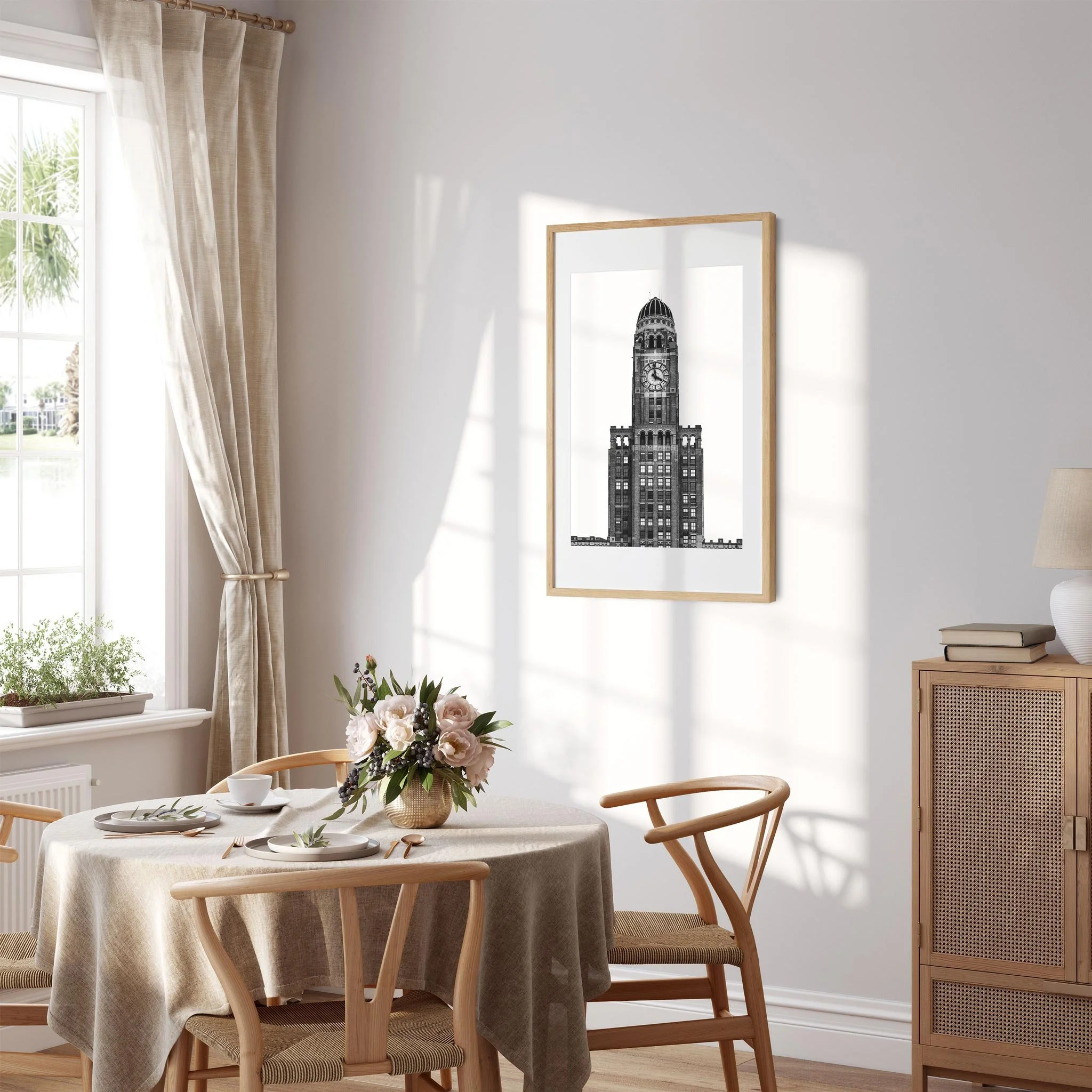 Williamsburgh Savings Bank Tower - Black and White Brooklyn Architecture Photography Fine Art Print