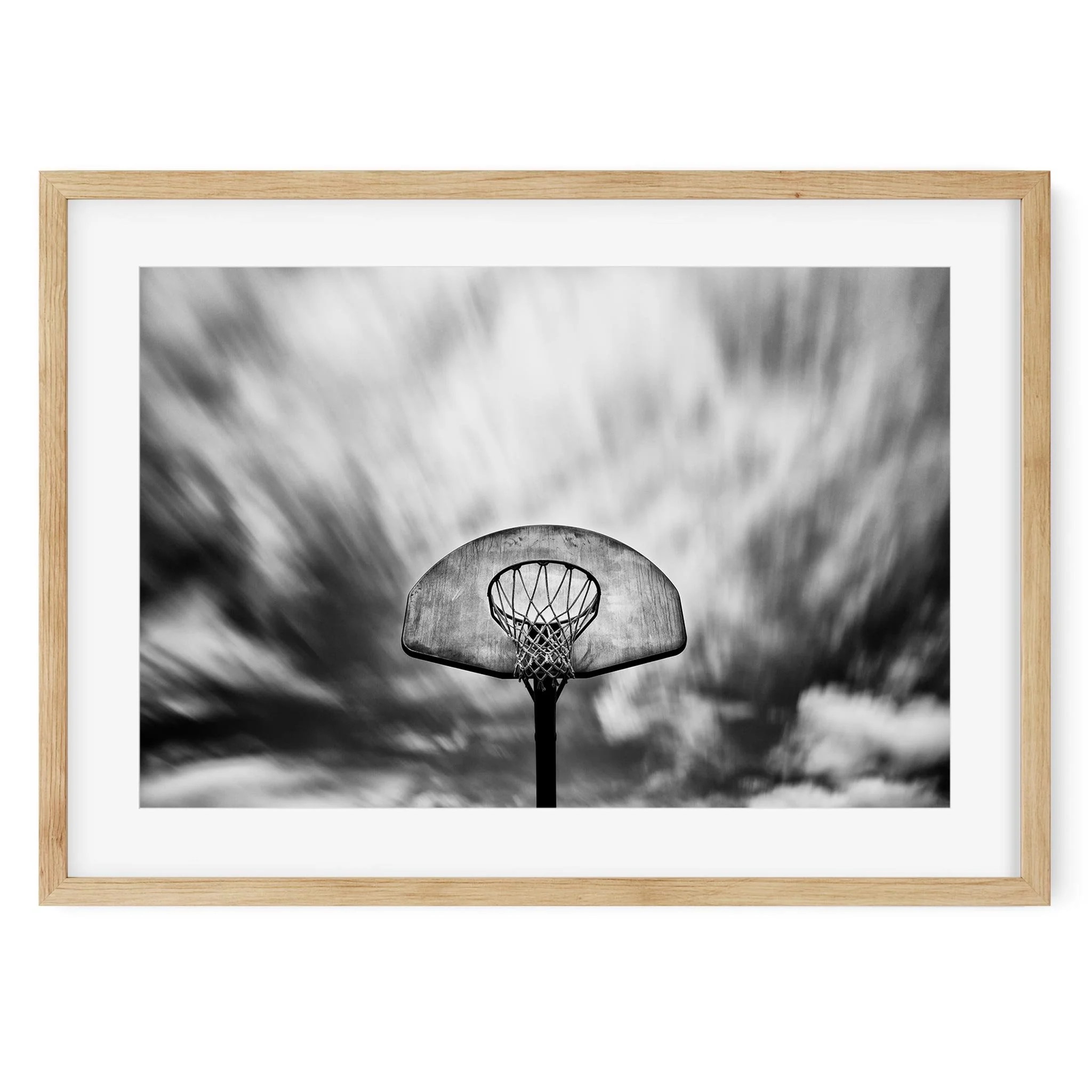 Basketball Hoop, Rockaway Beach - Black and White New York City Architecture Photography Fine Art Print