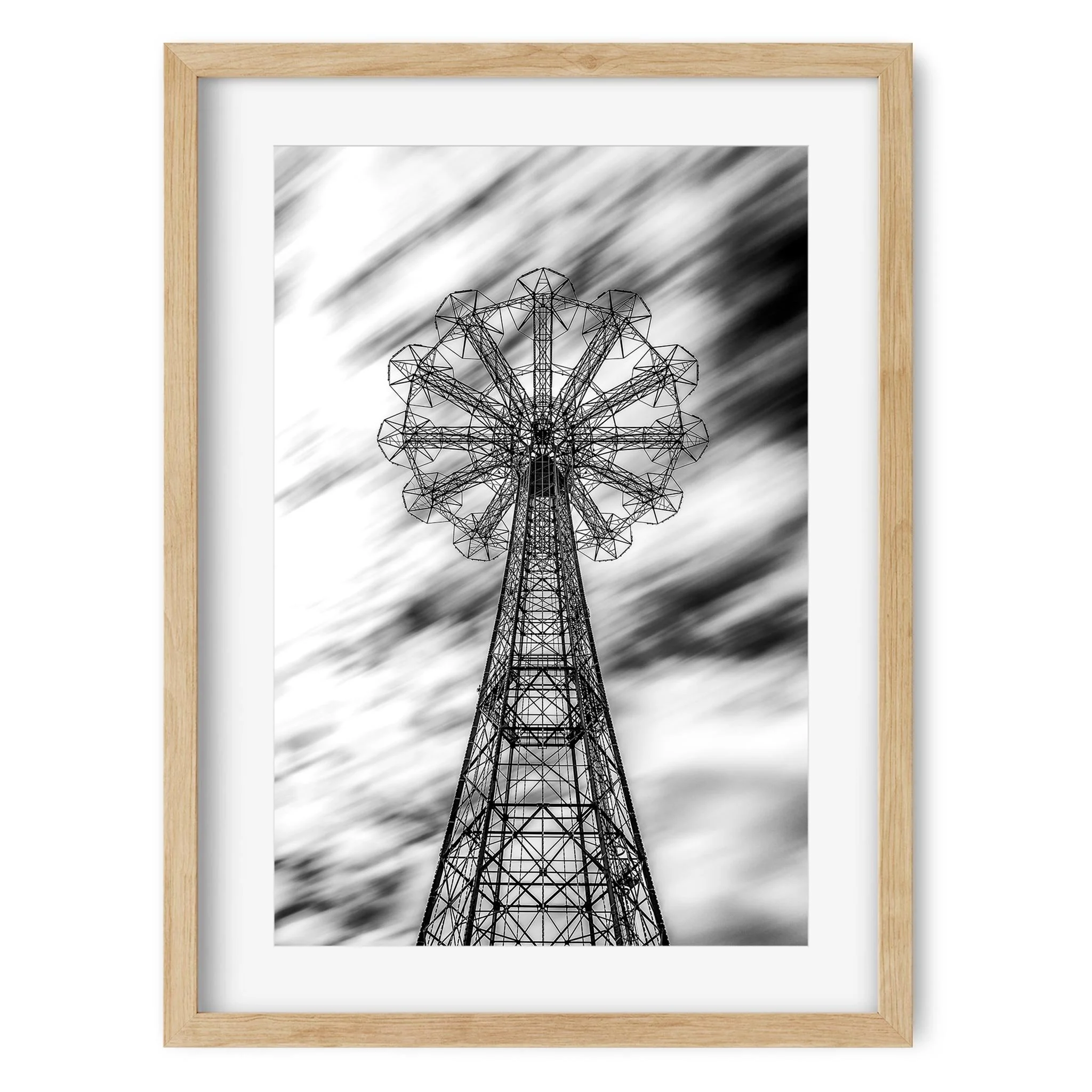 Parachute Jump, Brooklyn - Black and White New York City Architecture Photography Fine Art Print