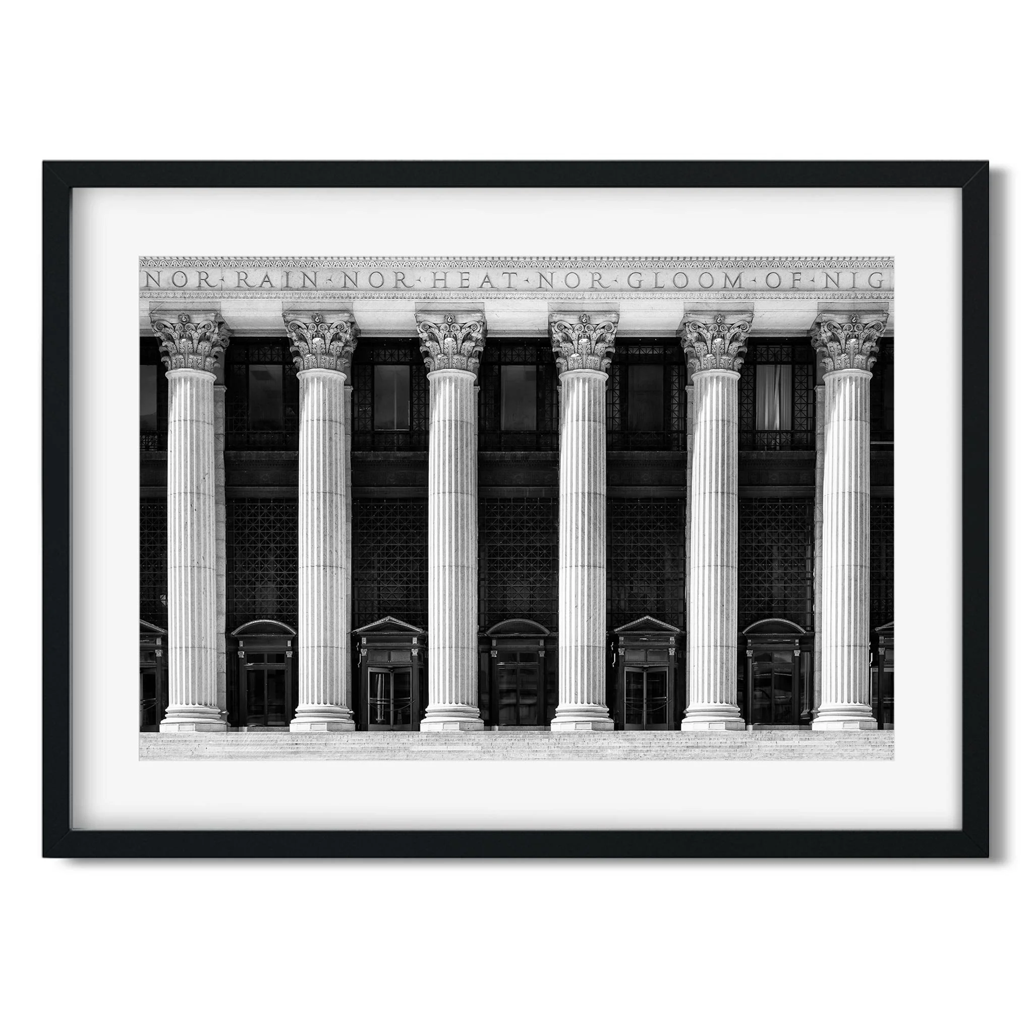 James A. Farley Building - Black and White New York City Architecture Photography Fine Art Print