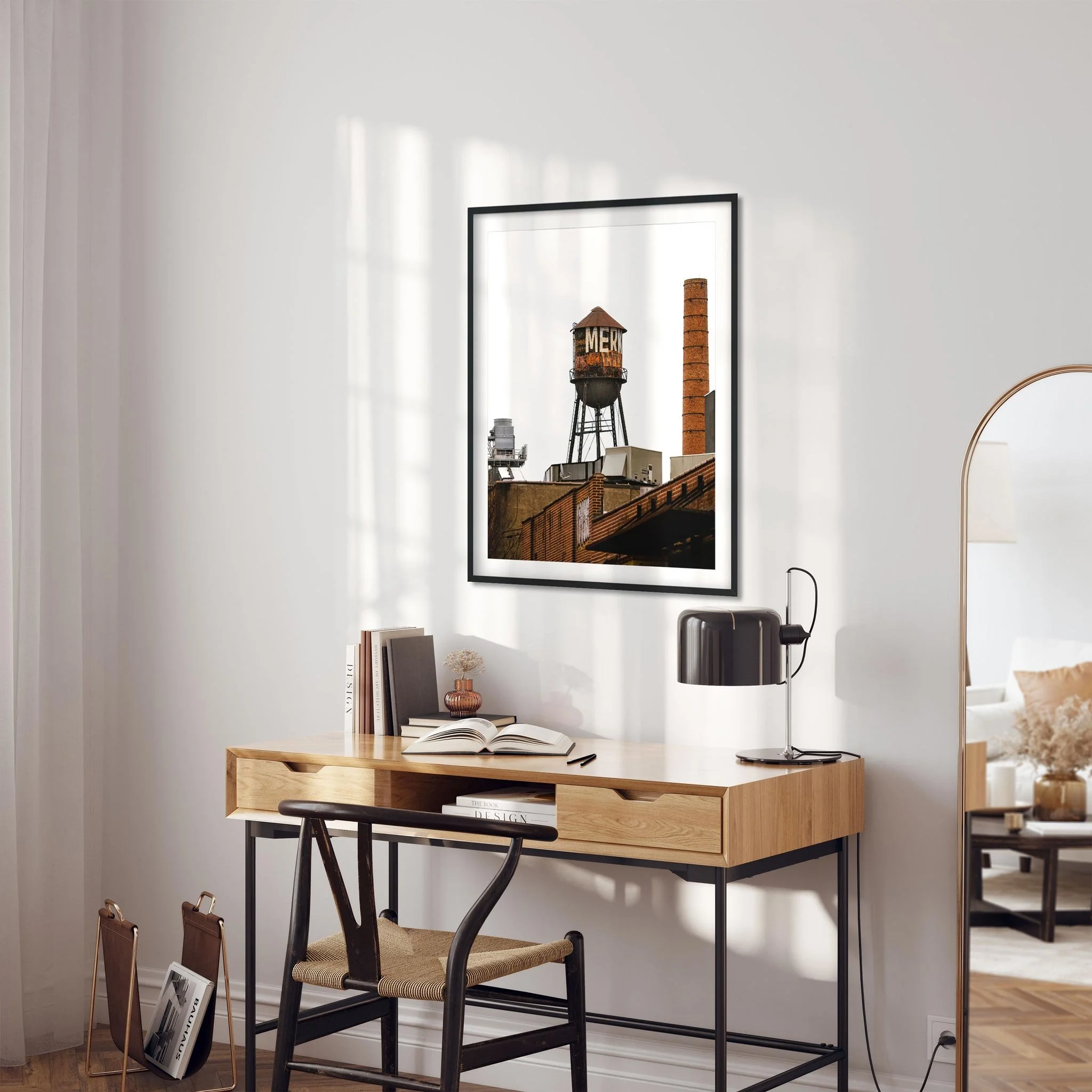 Rusty Water Tower in Greenpoint Brooklyn NY- Water Tower Photography Color Fine Art Print Wall Art