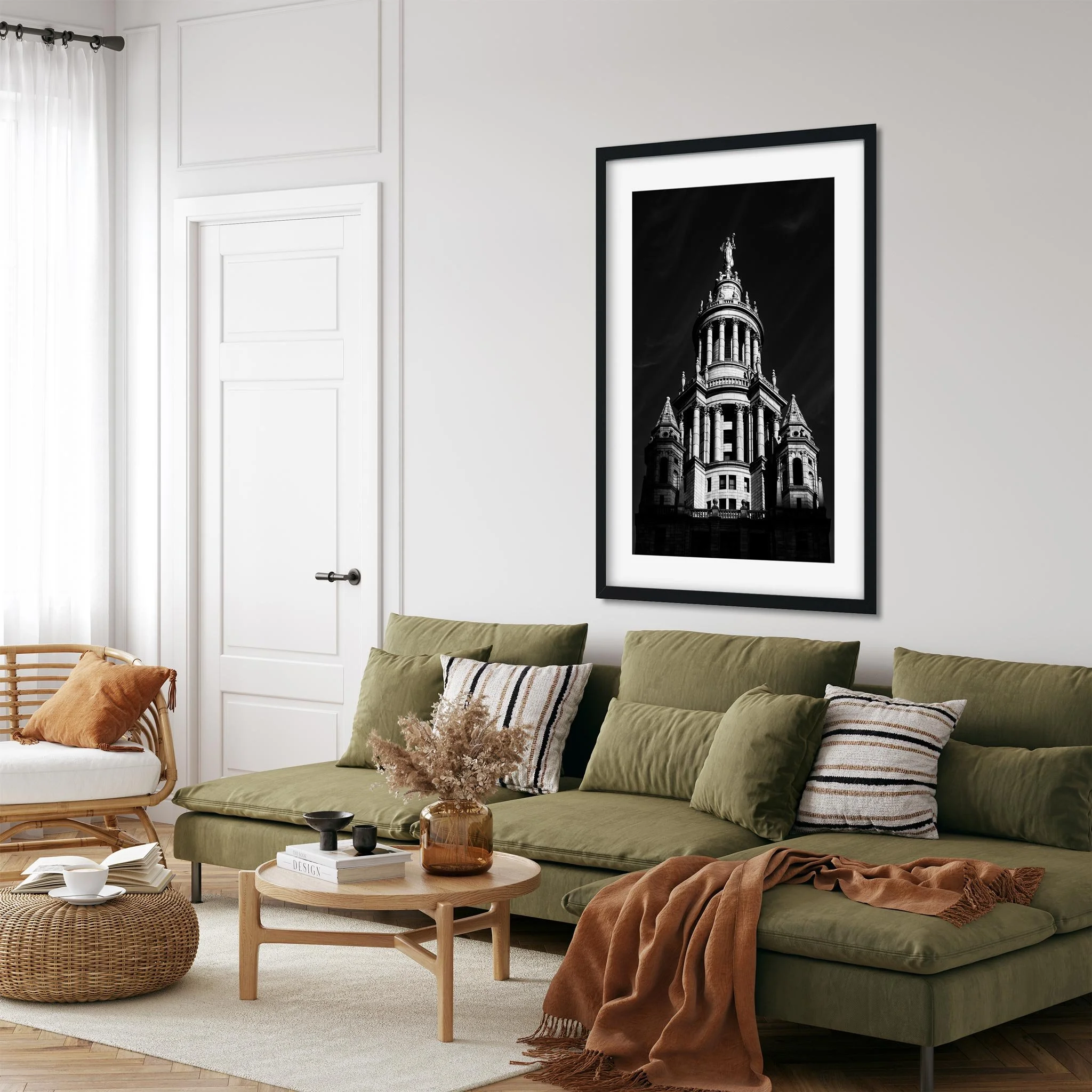 Manhattan Borough President Office - Black and White Architecture Photography Fine Art Print