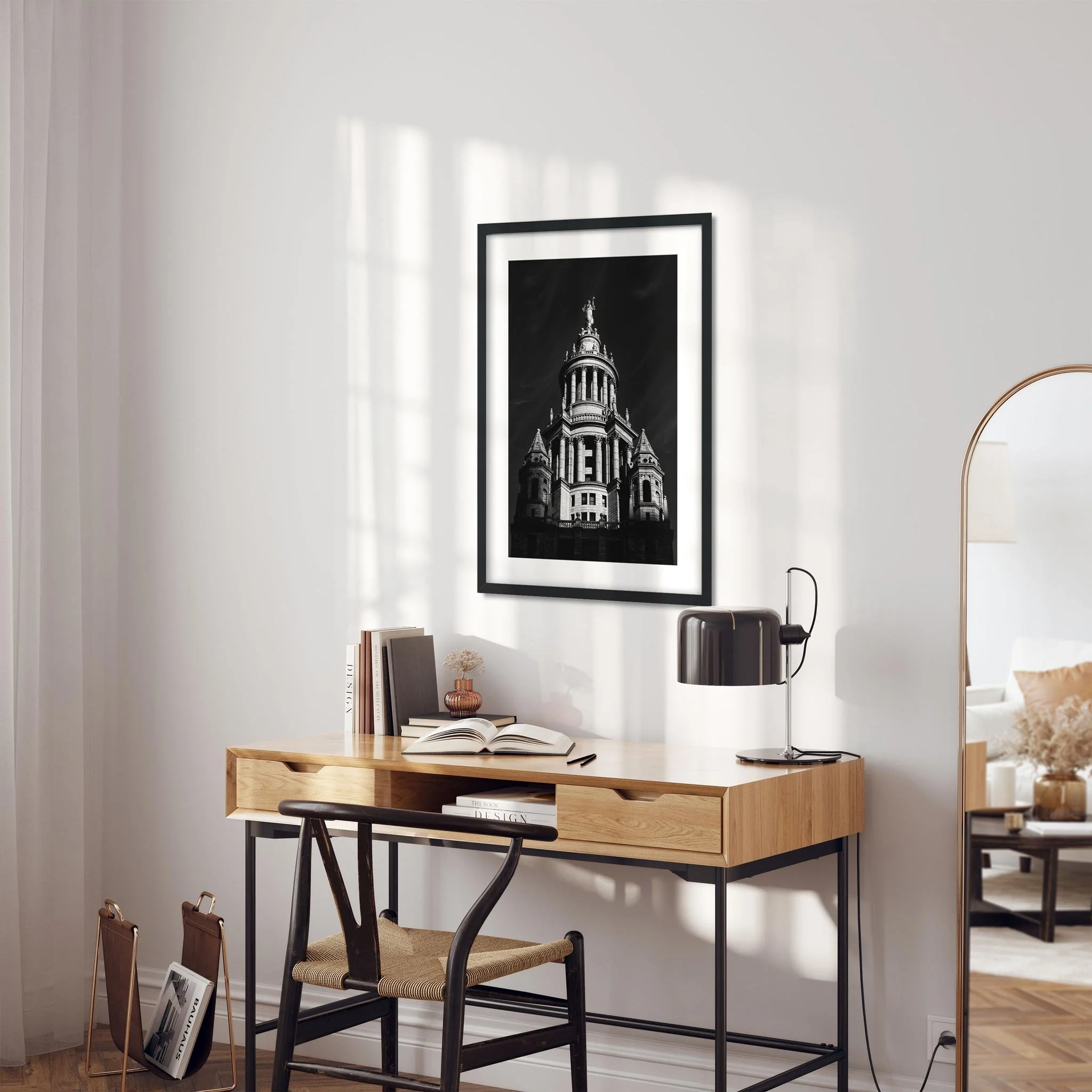 Manhattan Borough President Office - Black and White Architecture Photography Fine Art Print