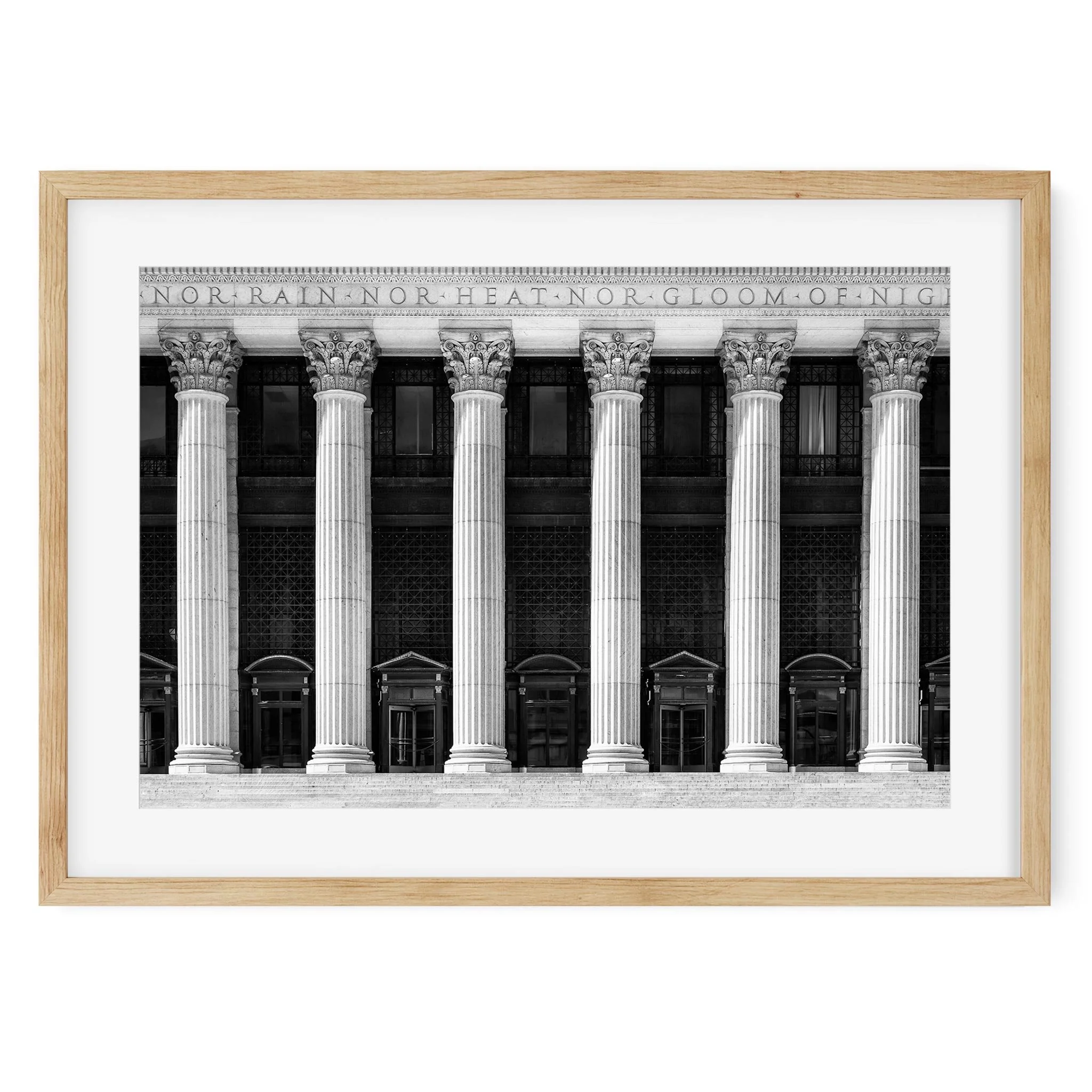 James A. Farley Building - Black and White New York City Architecture Photography Fine Art Print