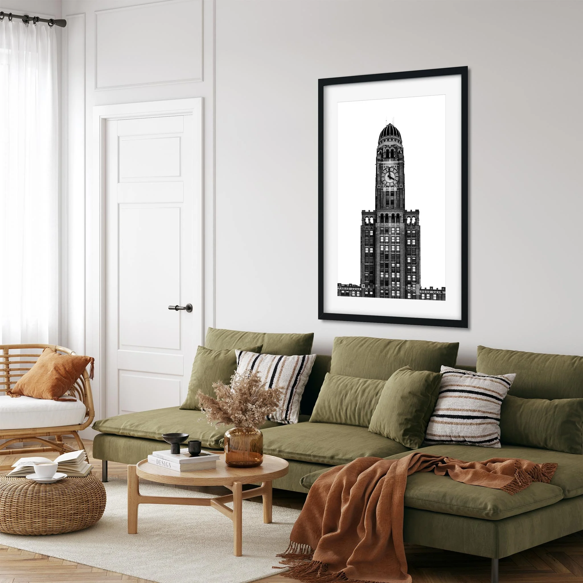 Williamsburgh Savings Bank Tower - Black and White Brooklyn Architecture Photography Fine Art Print