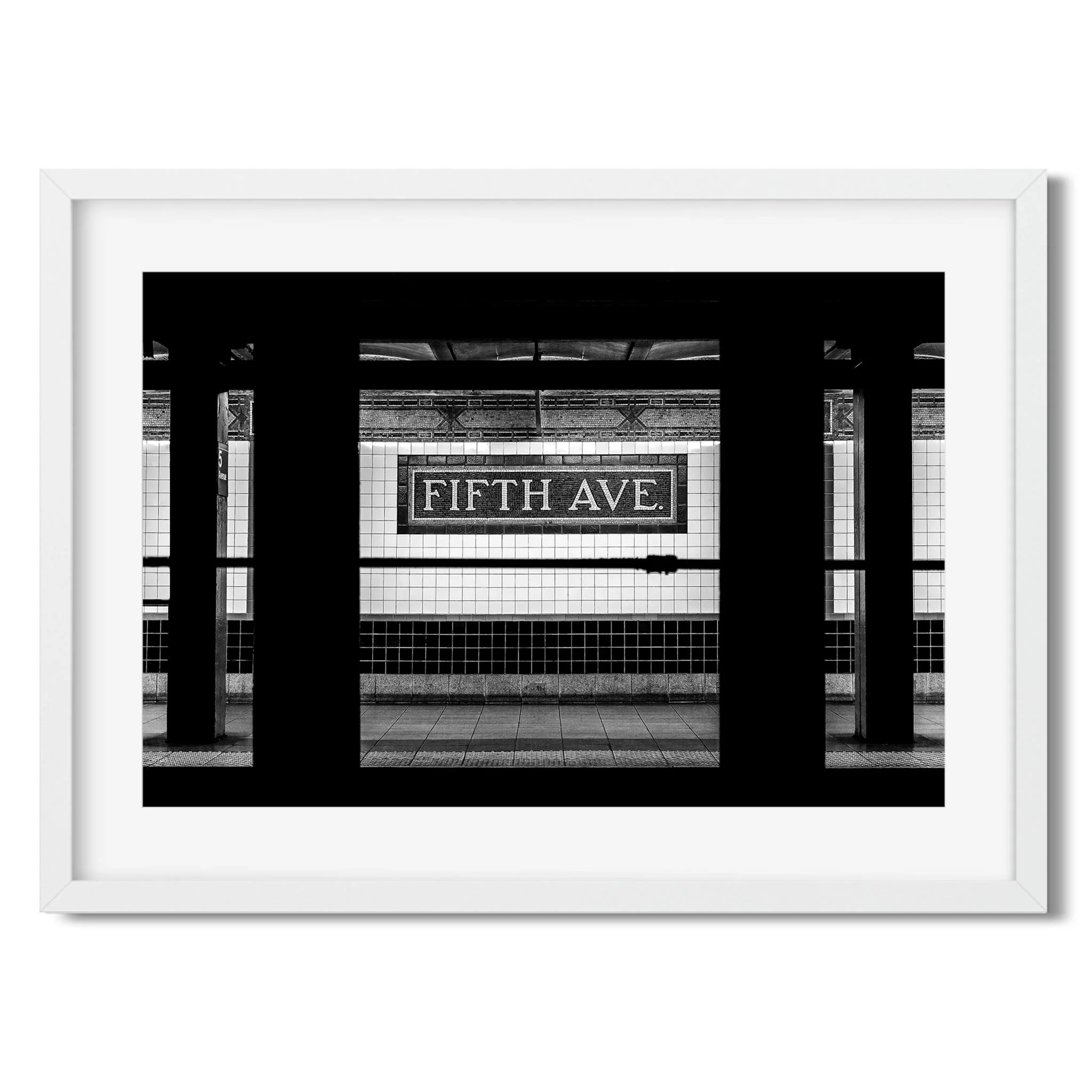 Fifth Avenue–59th Street subway - Black and White NYC Architecture Photography Fine Art Print