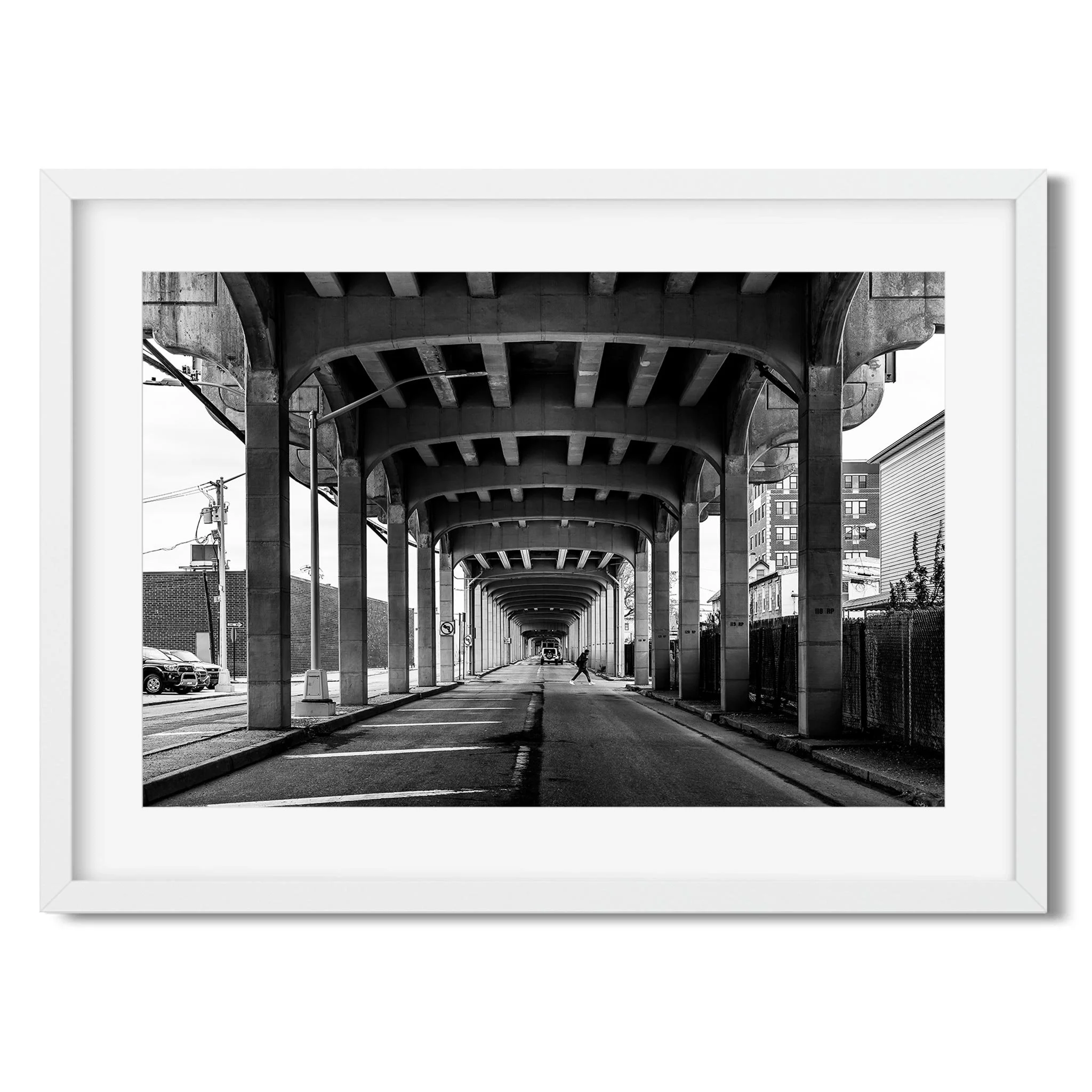 Rockaway Freeway, Queens - Black and White New York City Architecture Photography Fine Art Print