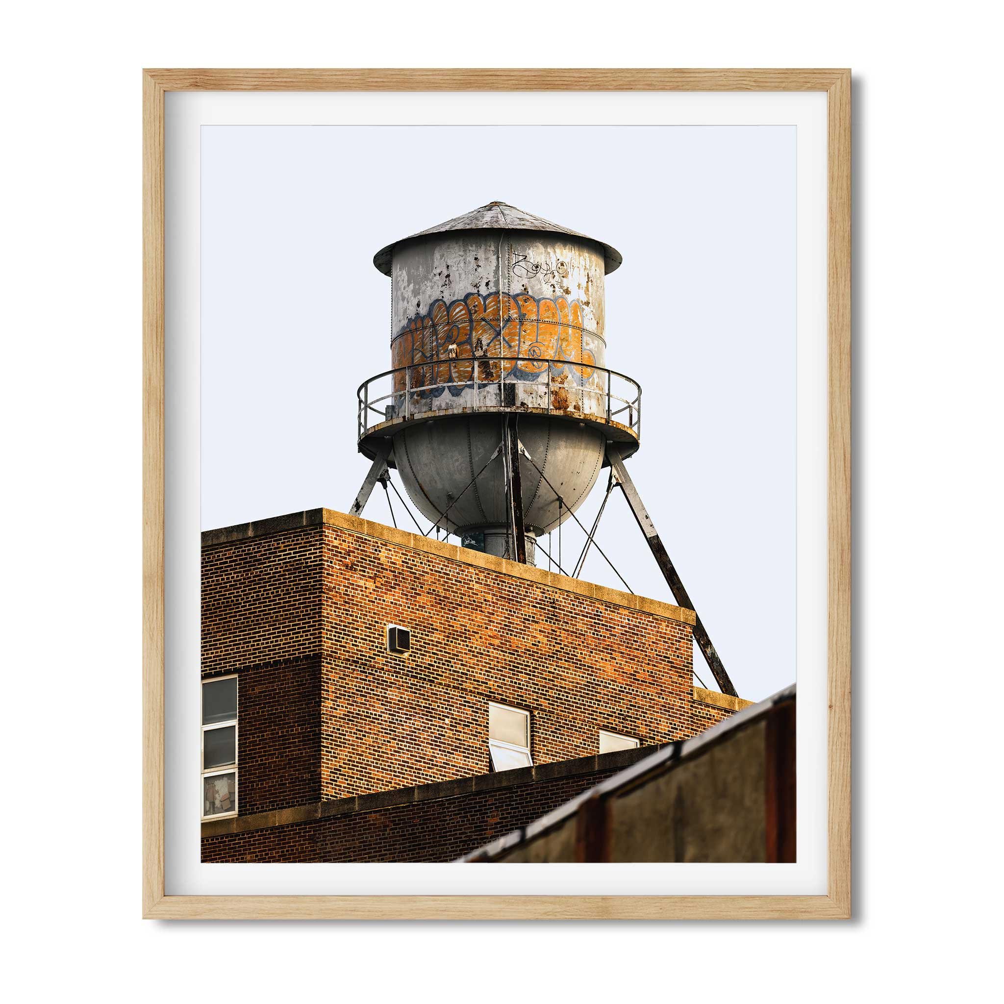 Water Tower in Navy Yard Brooklyn - NYC Photography Color Fine Art Print Wall Art