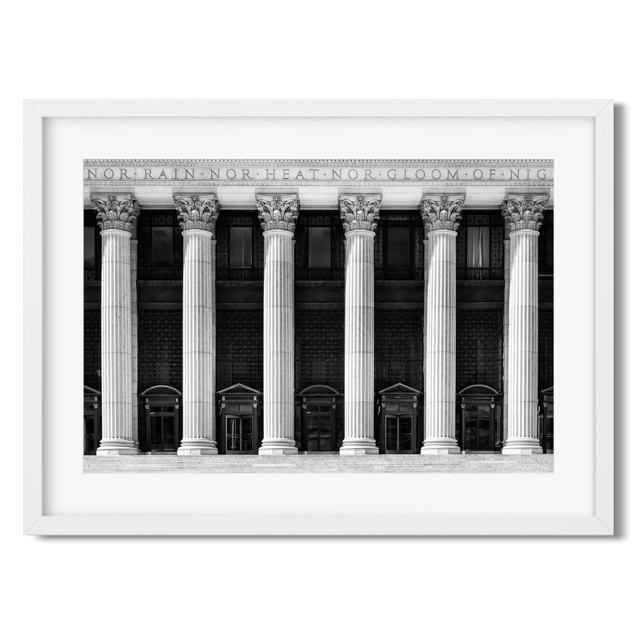 James A. Farley Building - Black and White New York City Architecture Photography Fine Art Print