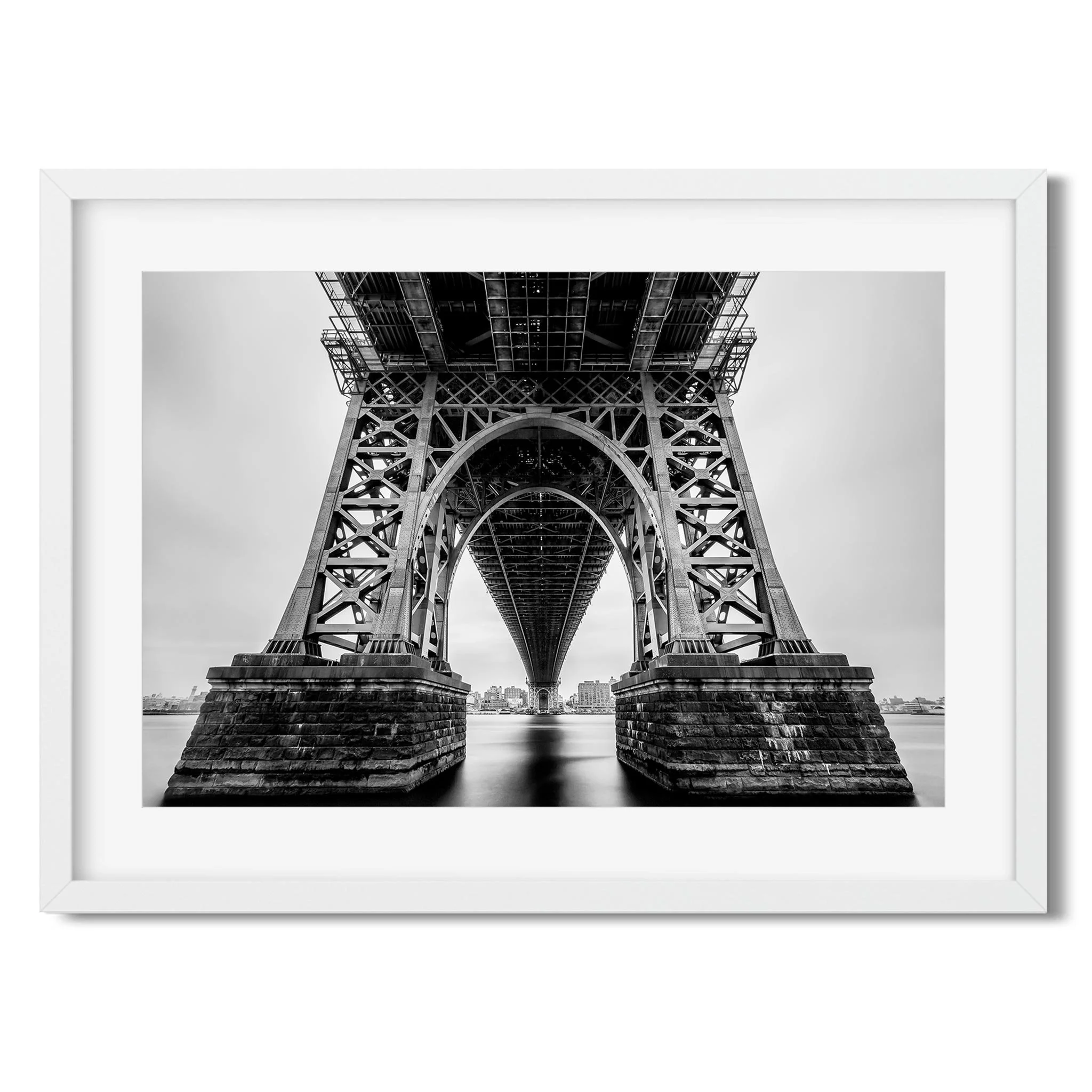 Williamsburg Bridge - Black and White New York City Architecture Photography Fine Art Print