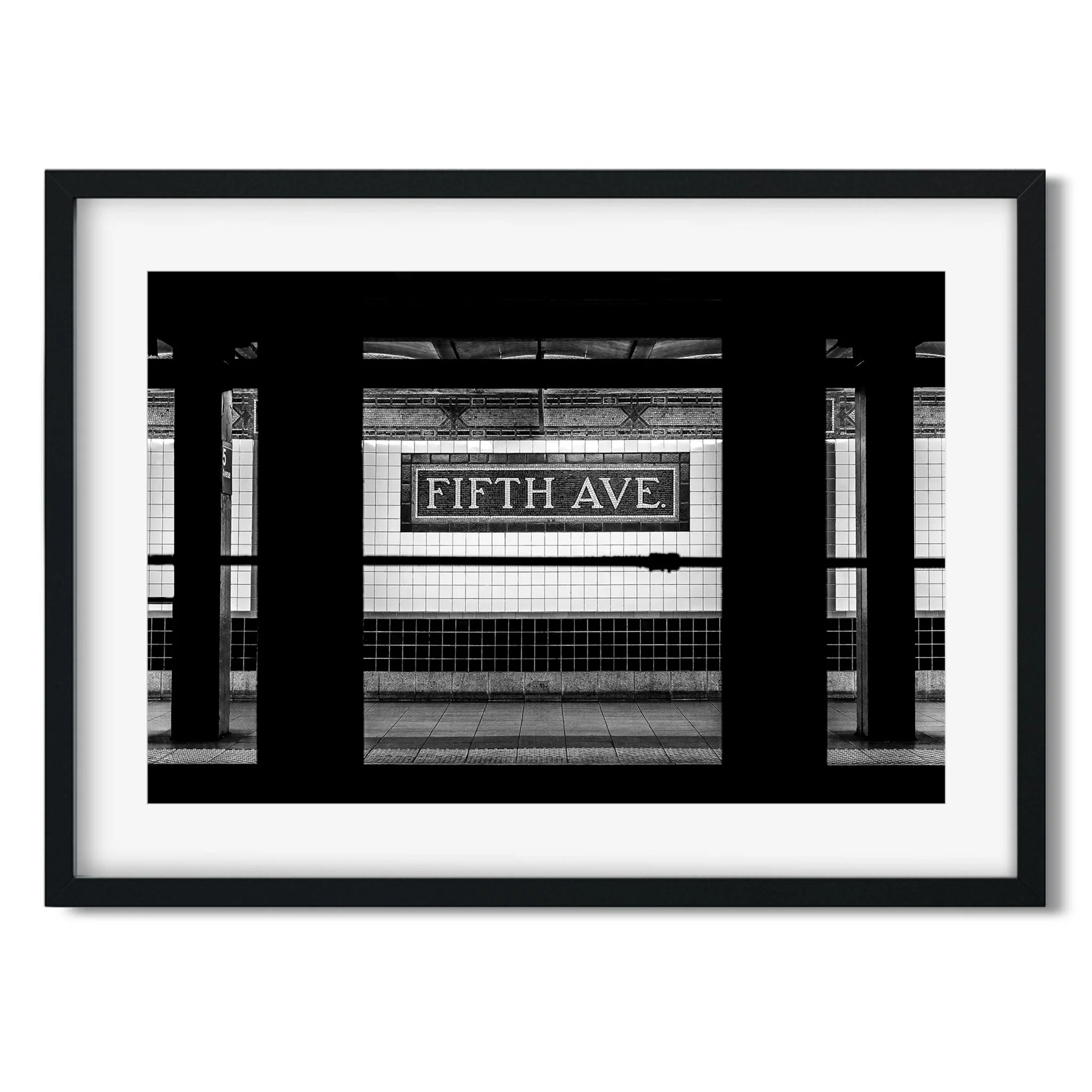 Fifth Avenue–59th Street subway - Black and White NYC Architecture Photography Fine Art Print