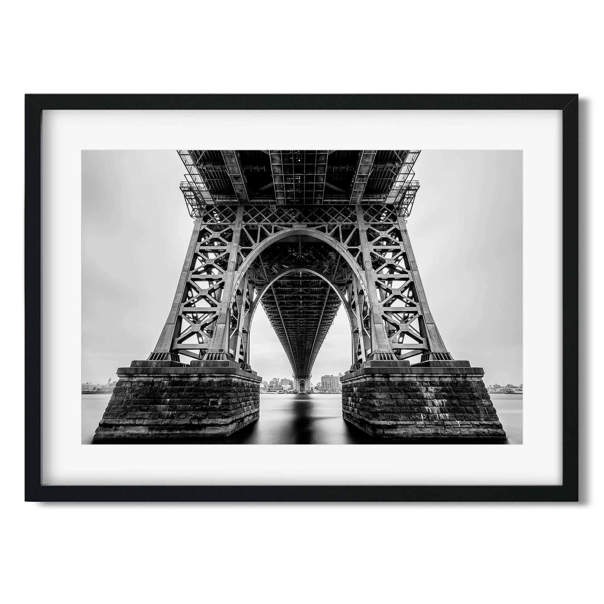 Williamsburg Bridge - Black and White New York City Architecture Photography Fine Art Print