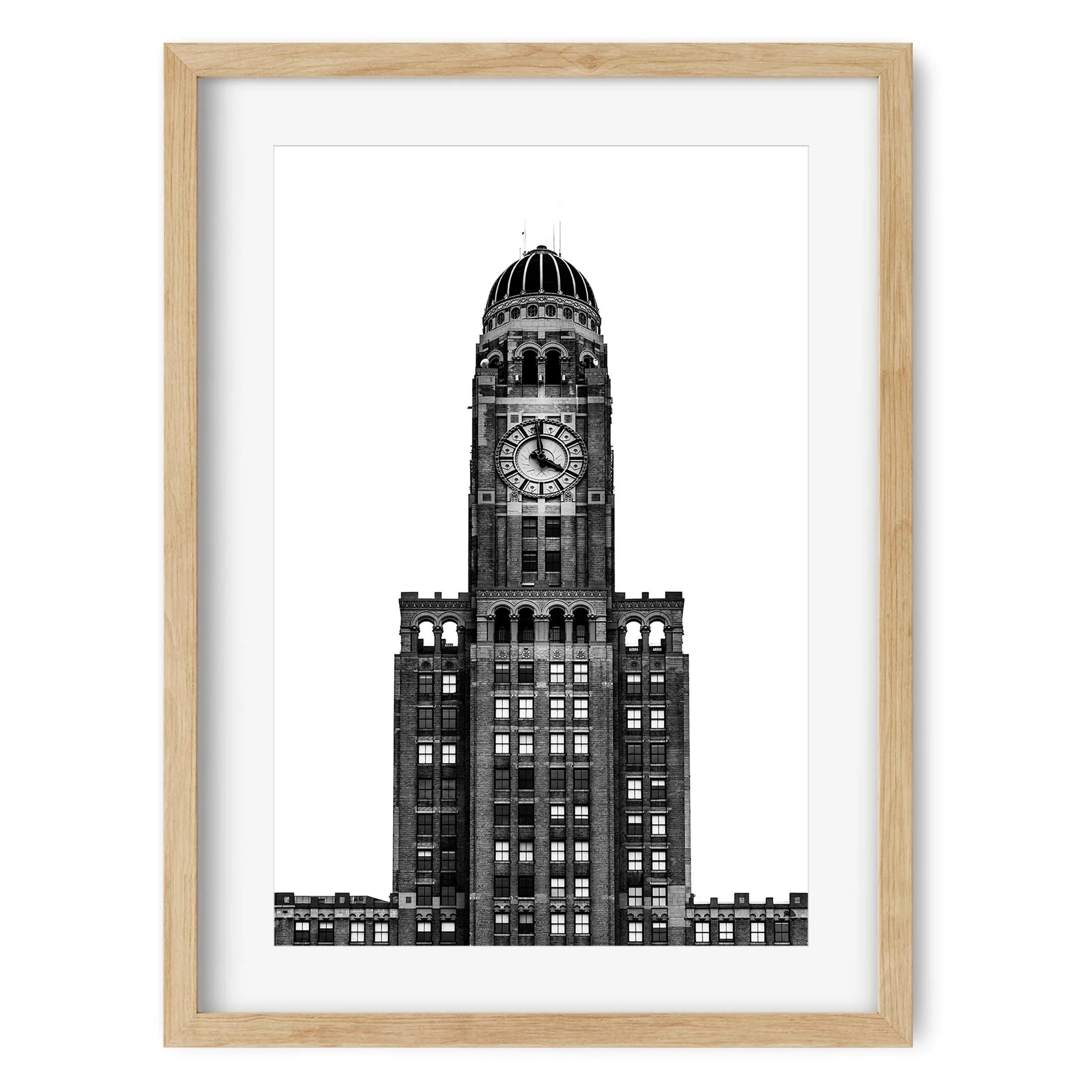 Williamsburgh Savings Bank Tower - Black and White Brooklyn Architecture Photography Fine Art Print