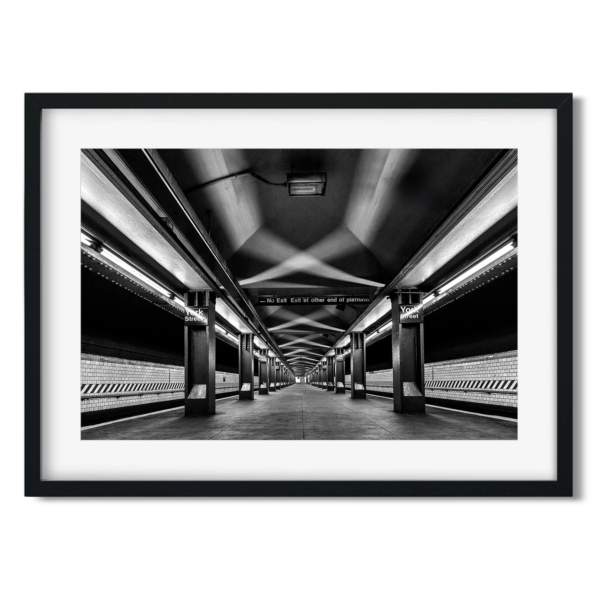York Street Subway, Brooklyn - Black and White New York City Architecture Photography Fine Art Print