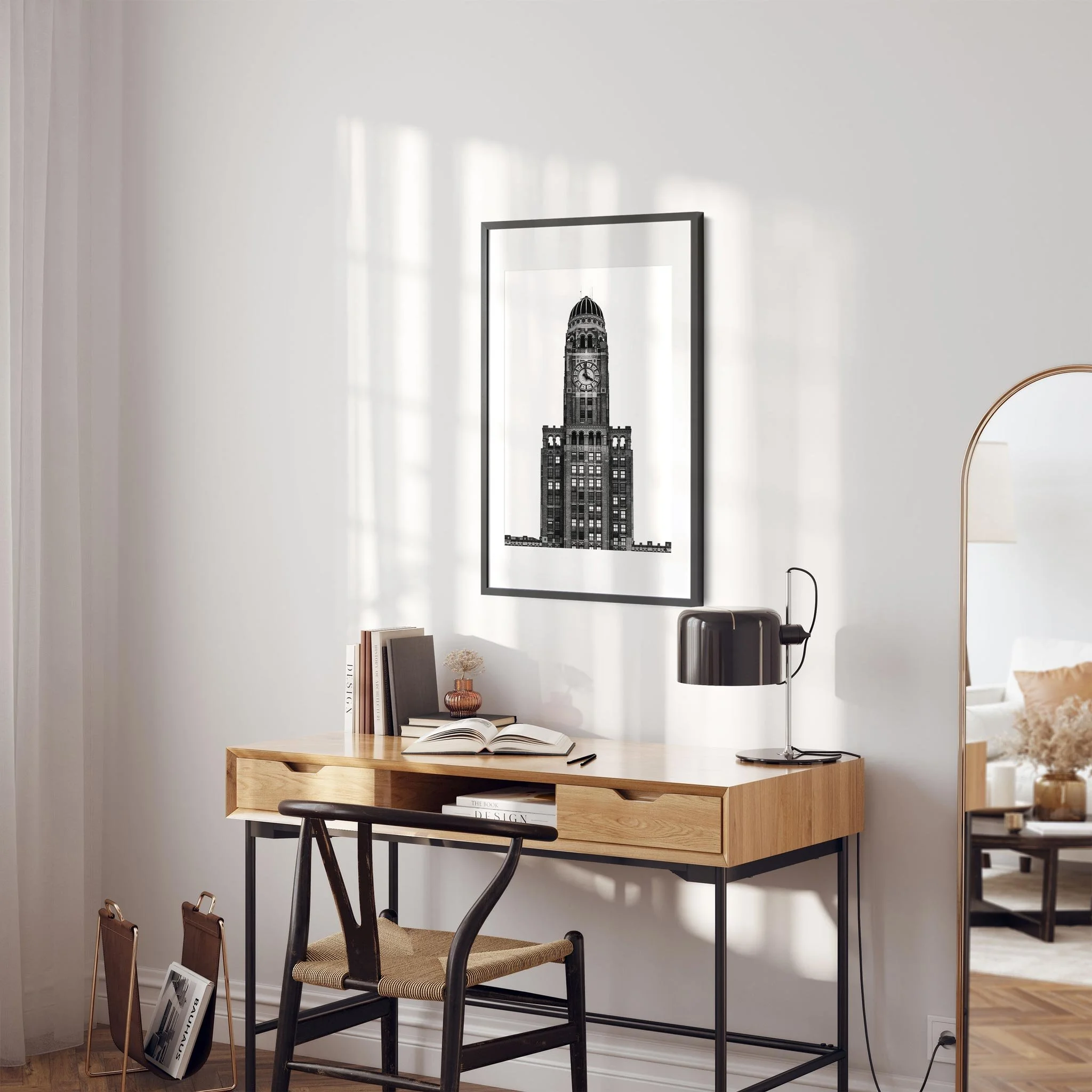 Williamsburgh Savings Bank Tower - Black and White Brooklyn Architecture Photography Fine Art Print
