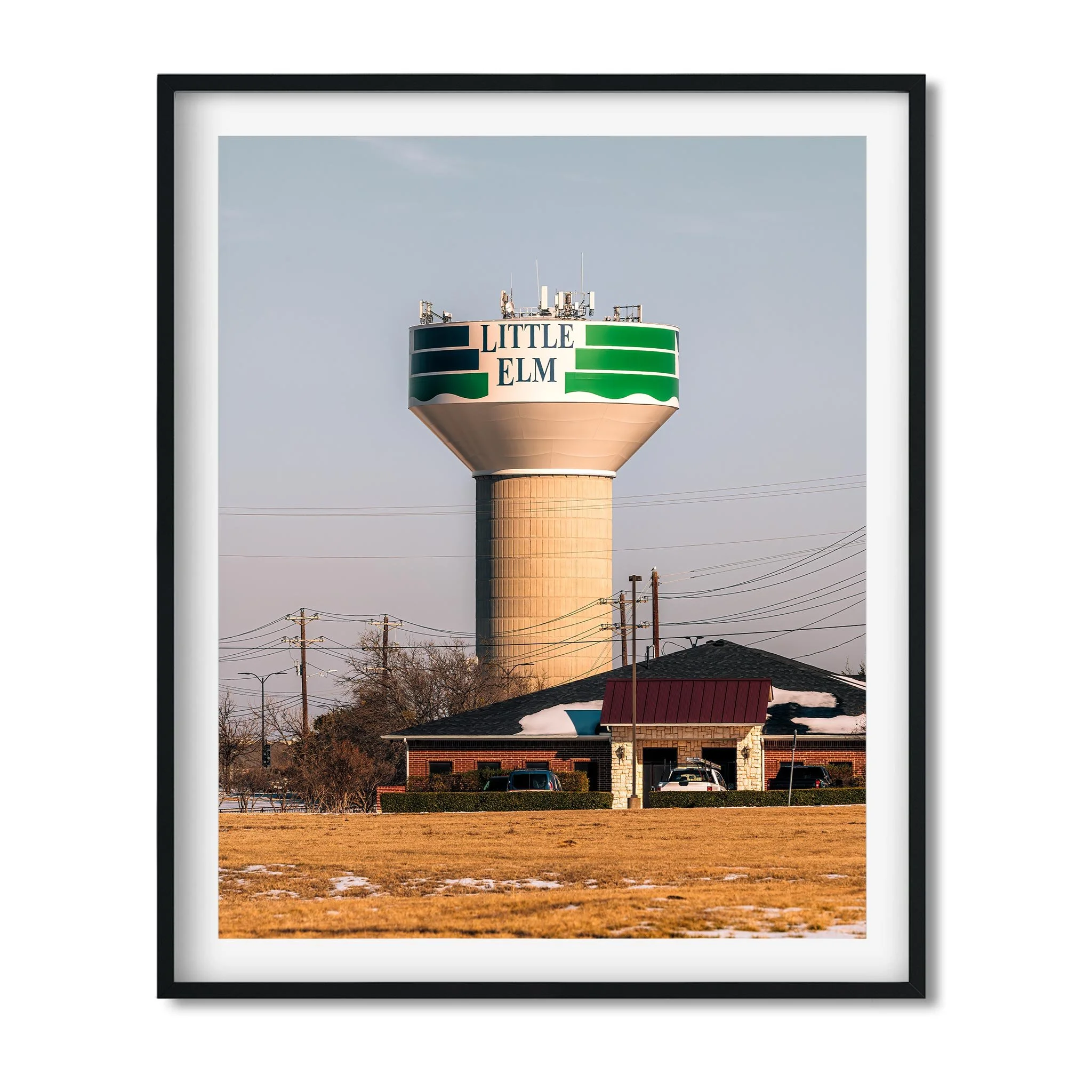 Water Tower in Little Elm, Texas - Water Tower Photography Color Fine Art Print Wall Art