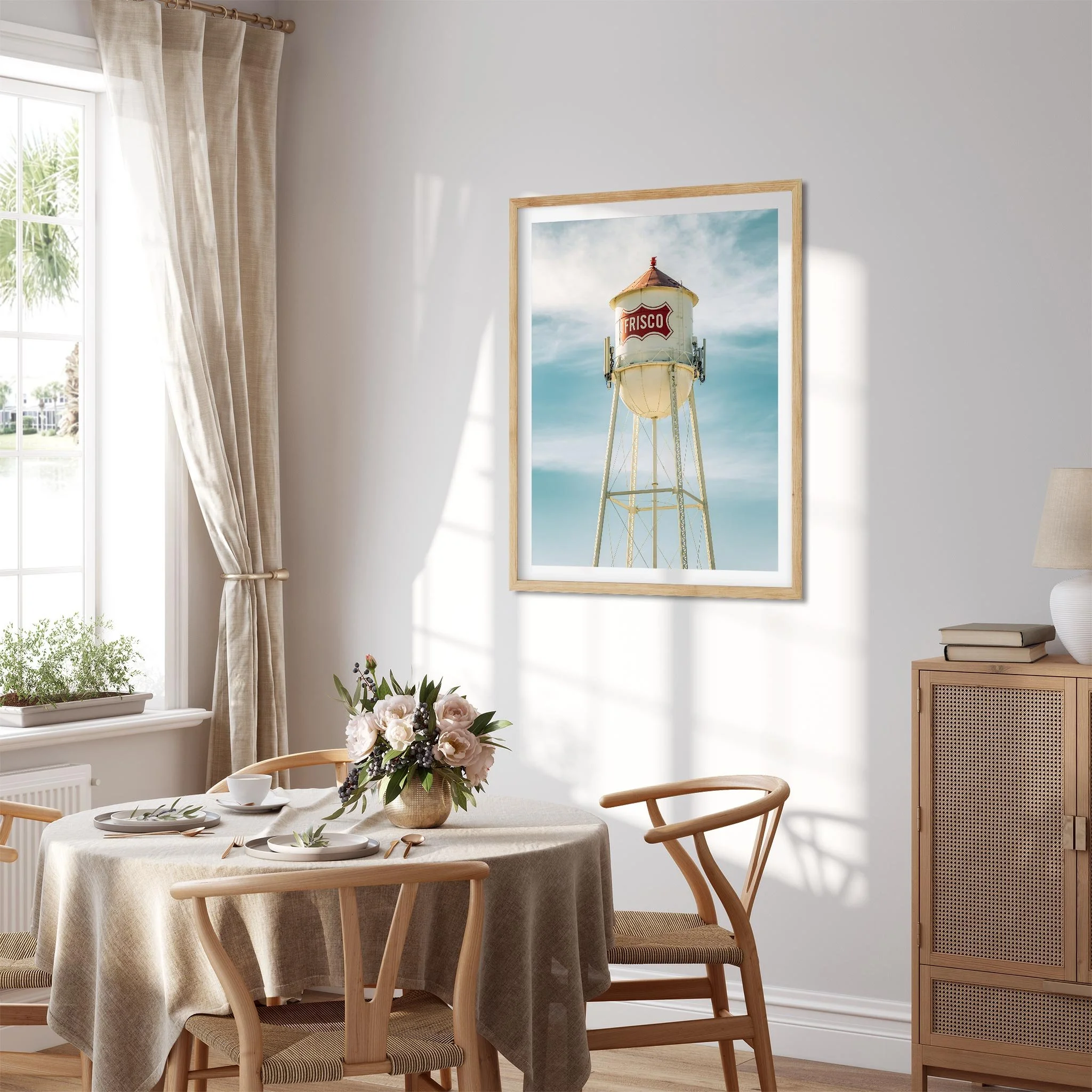 Water Tower Frisco Downtown Texas- Water Tower Photography Color Fine Art Print Wall Art