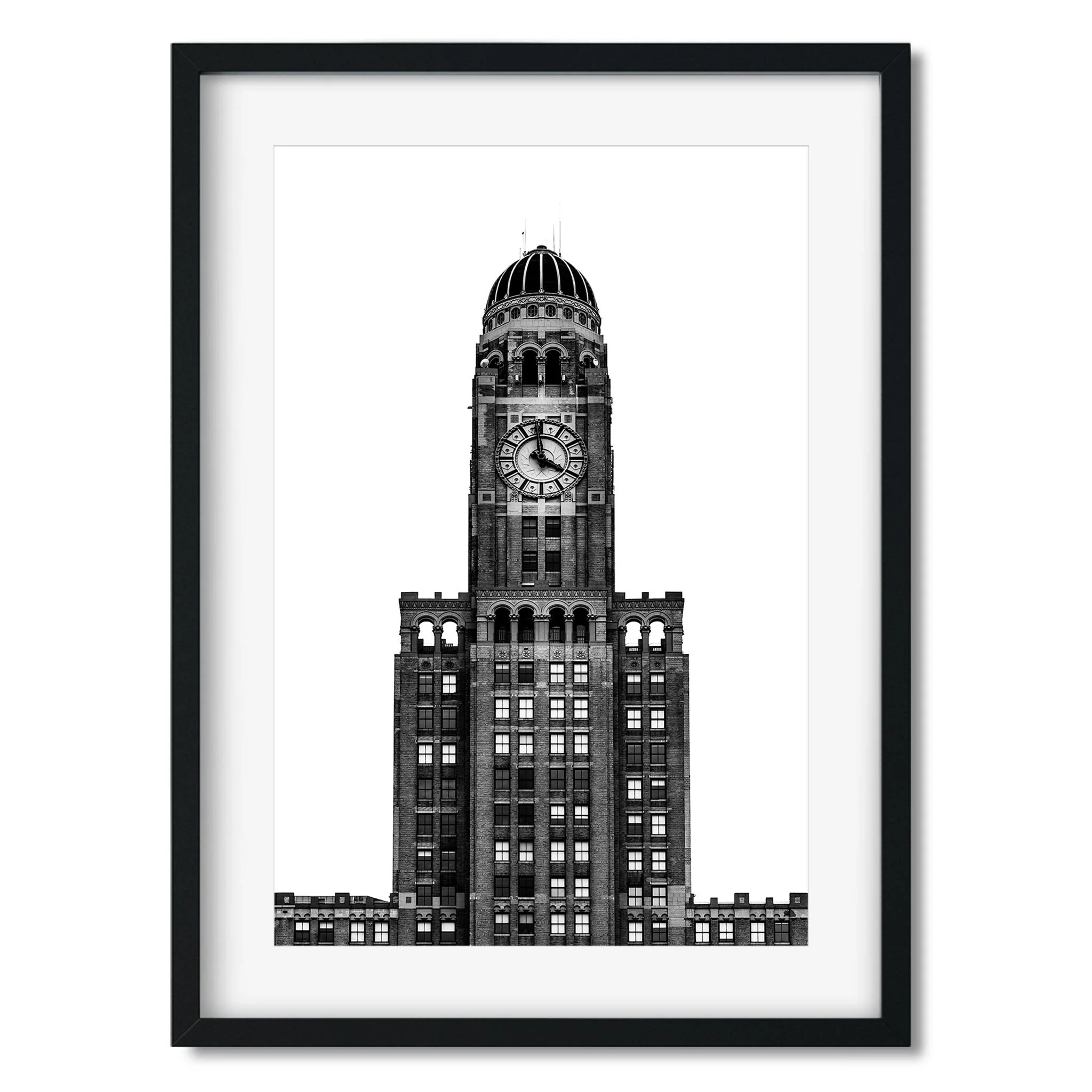 Williamsburgh Savings Bank Tower - Black and White Brooklyn Architecture Photography Fine Art Print