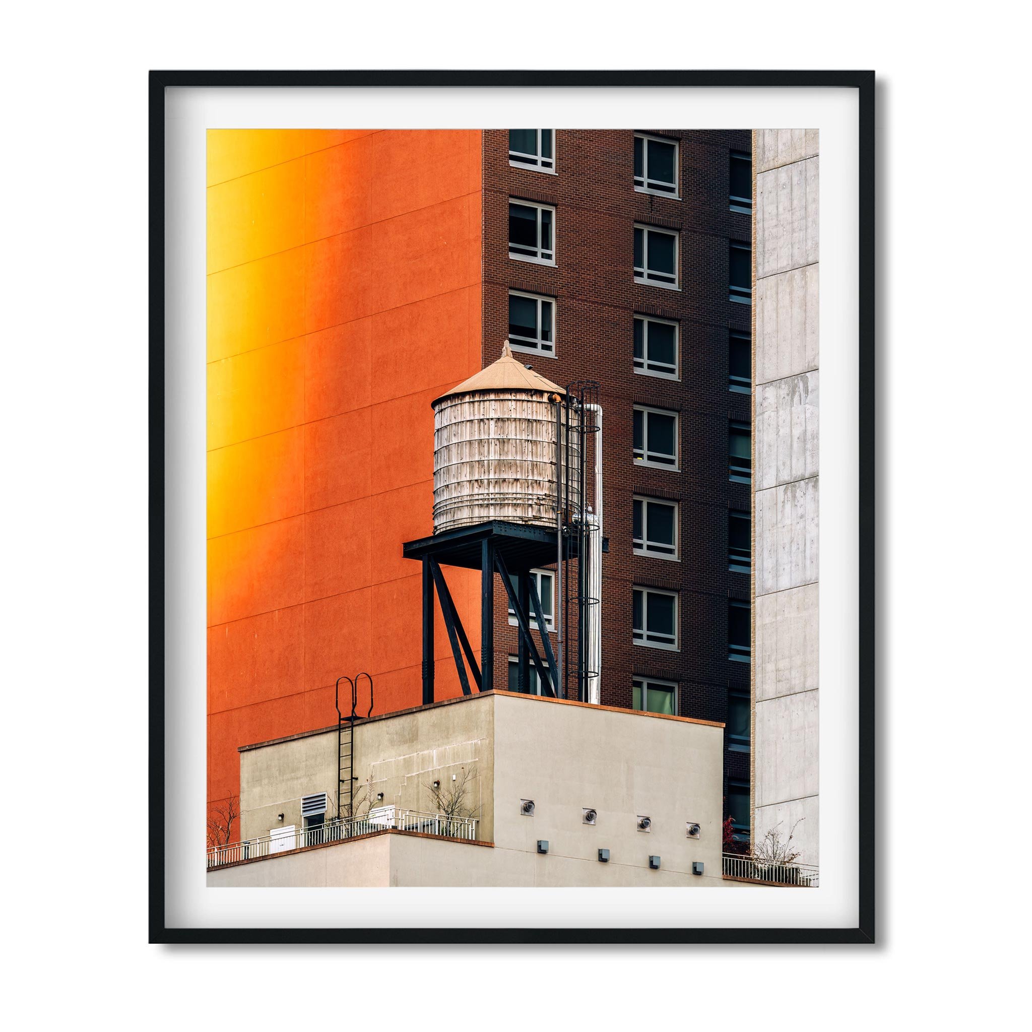 Sunset Color with Water Tower in Hell's Kitchen - NYC Photography Color Fine Art Print Wall Art