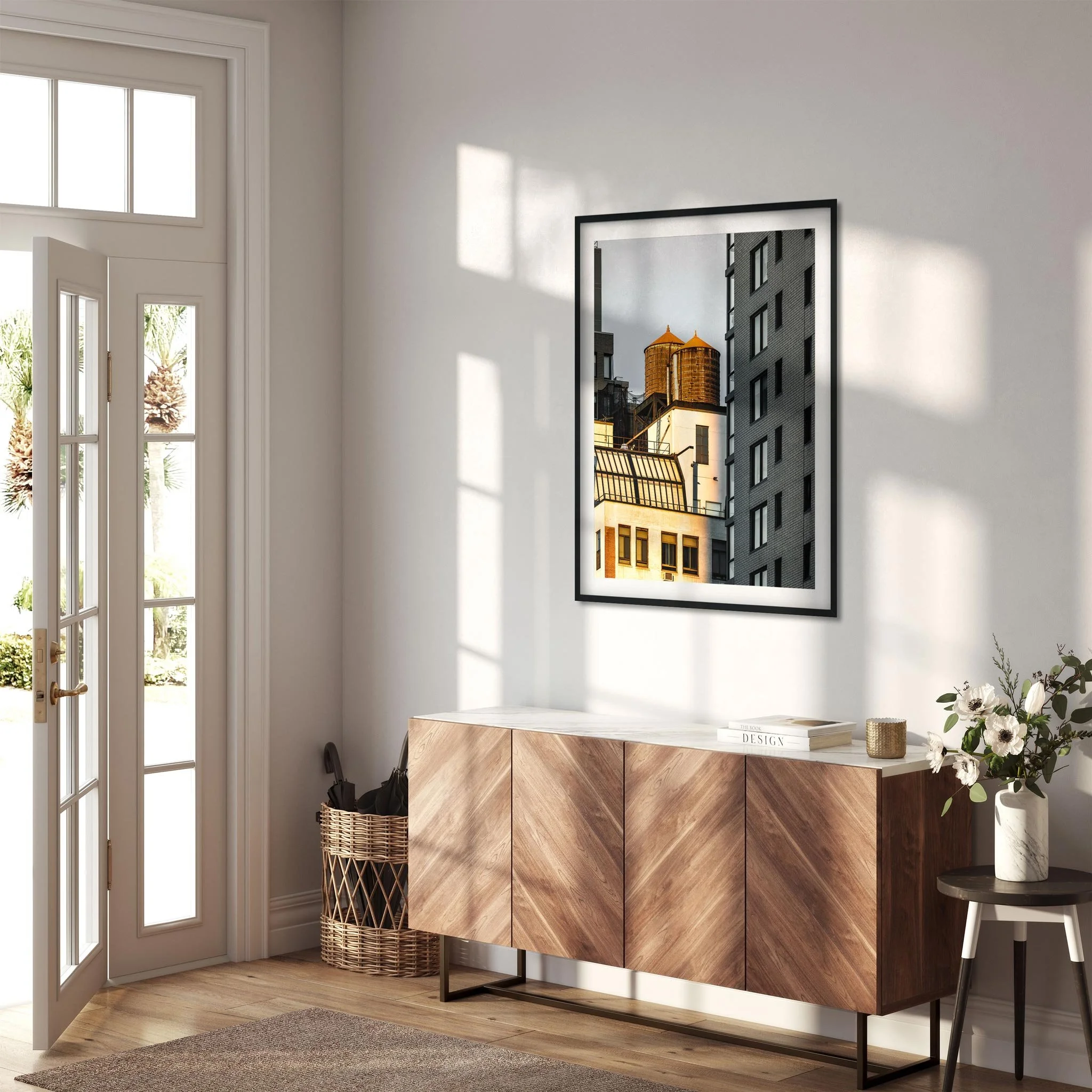 Twin Wood Water Tower, Hell's Kitchen Manhattan - NYC Photography Color Fine Art Print Wall Art
