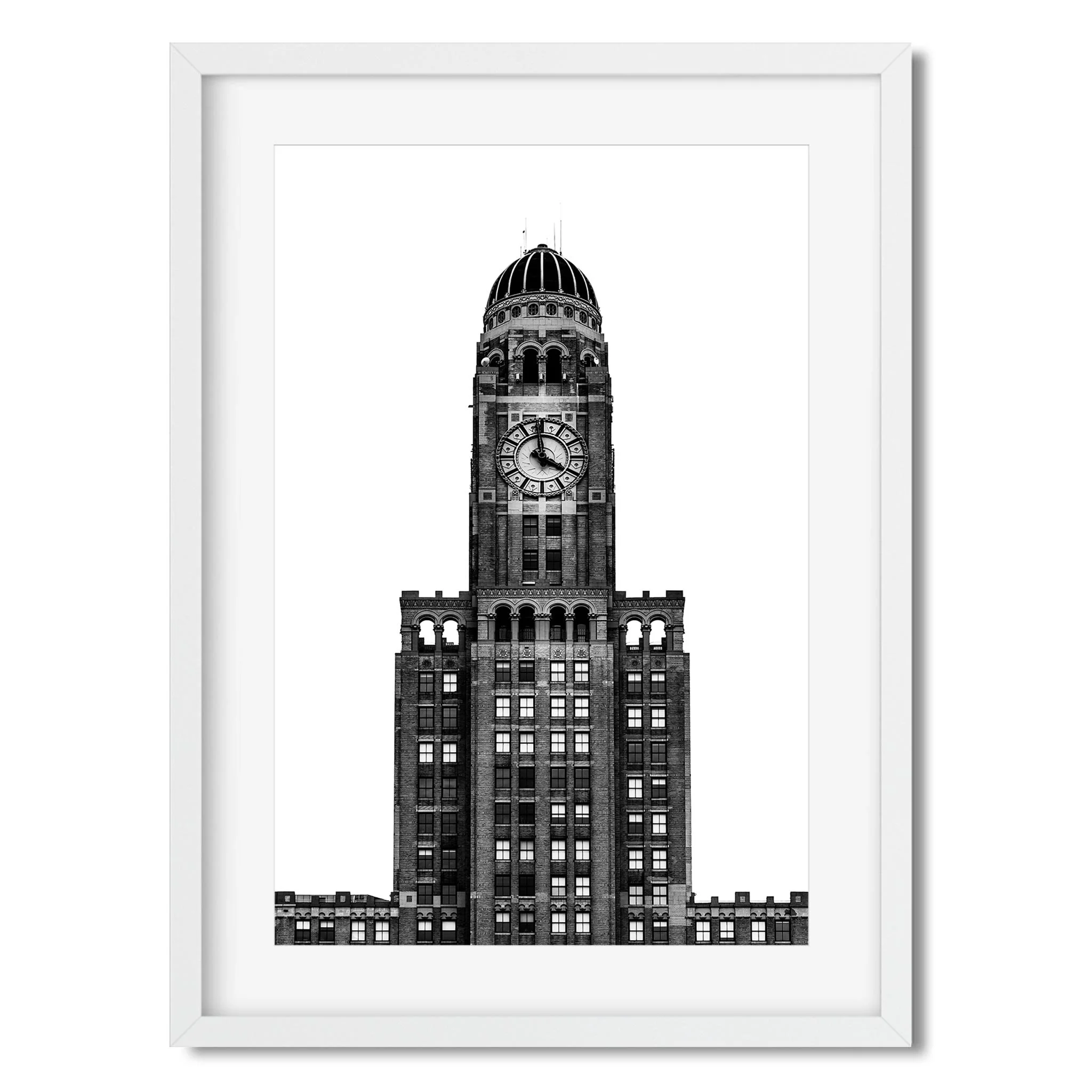 Williamsburgh Savings Bank Tower - Black and White Brooklyn Architecture Photography Fine Art Print