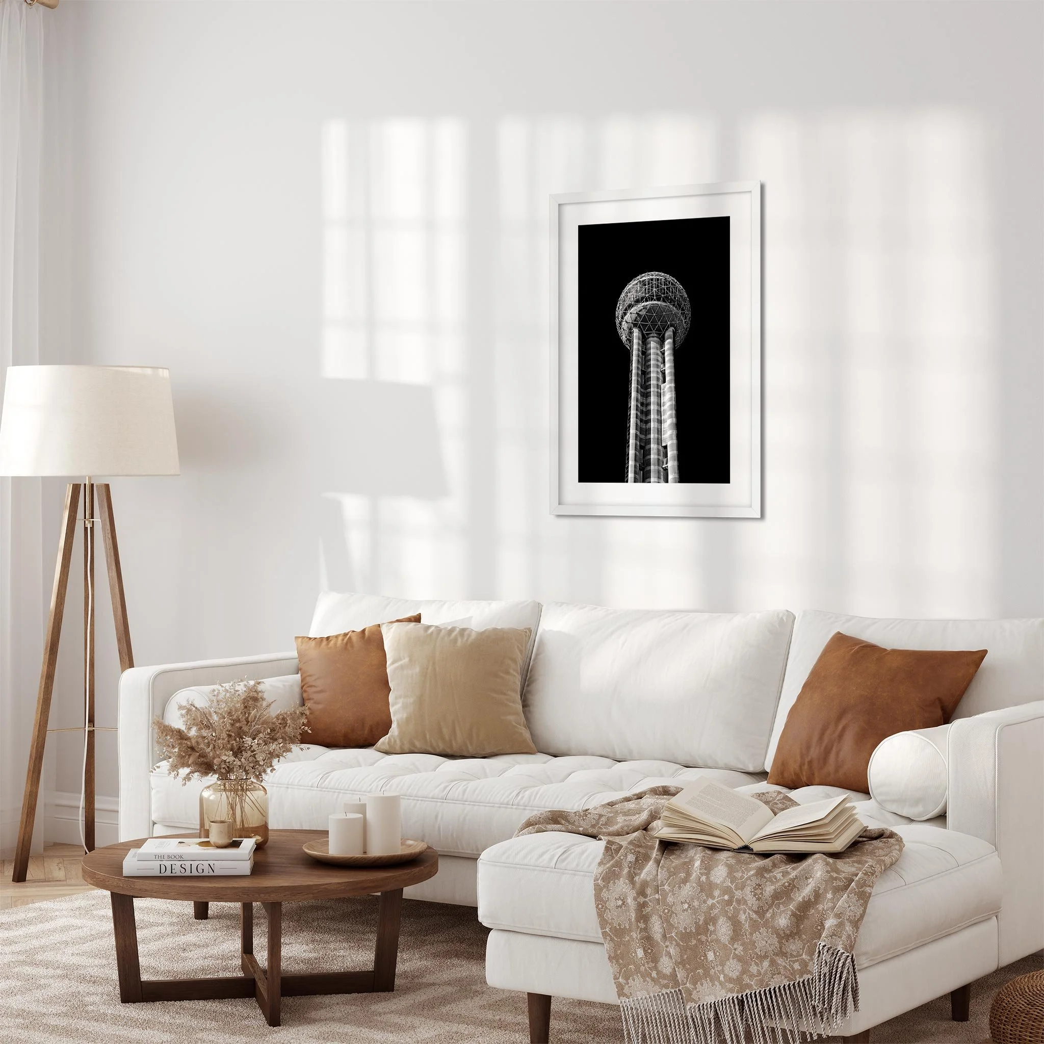 Reunion Tower, Dallas - Taxes Black and White Architecture Photography Fine Art Print