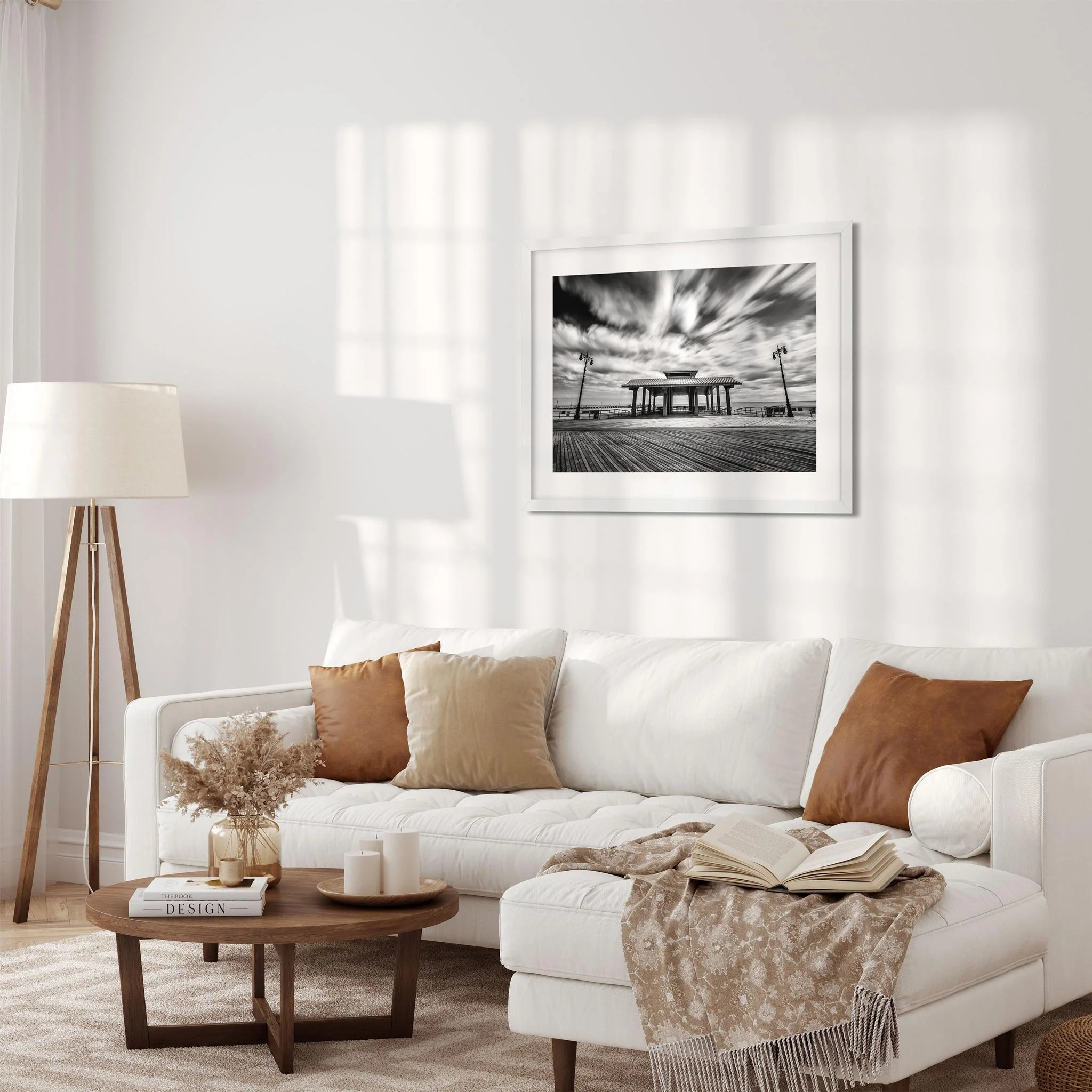 Coney Island Boardwalk - Black and White Brooklyn Architecture Photography Fine Art Print