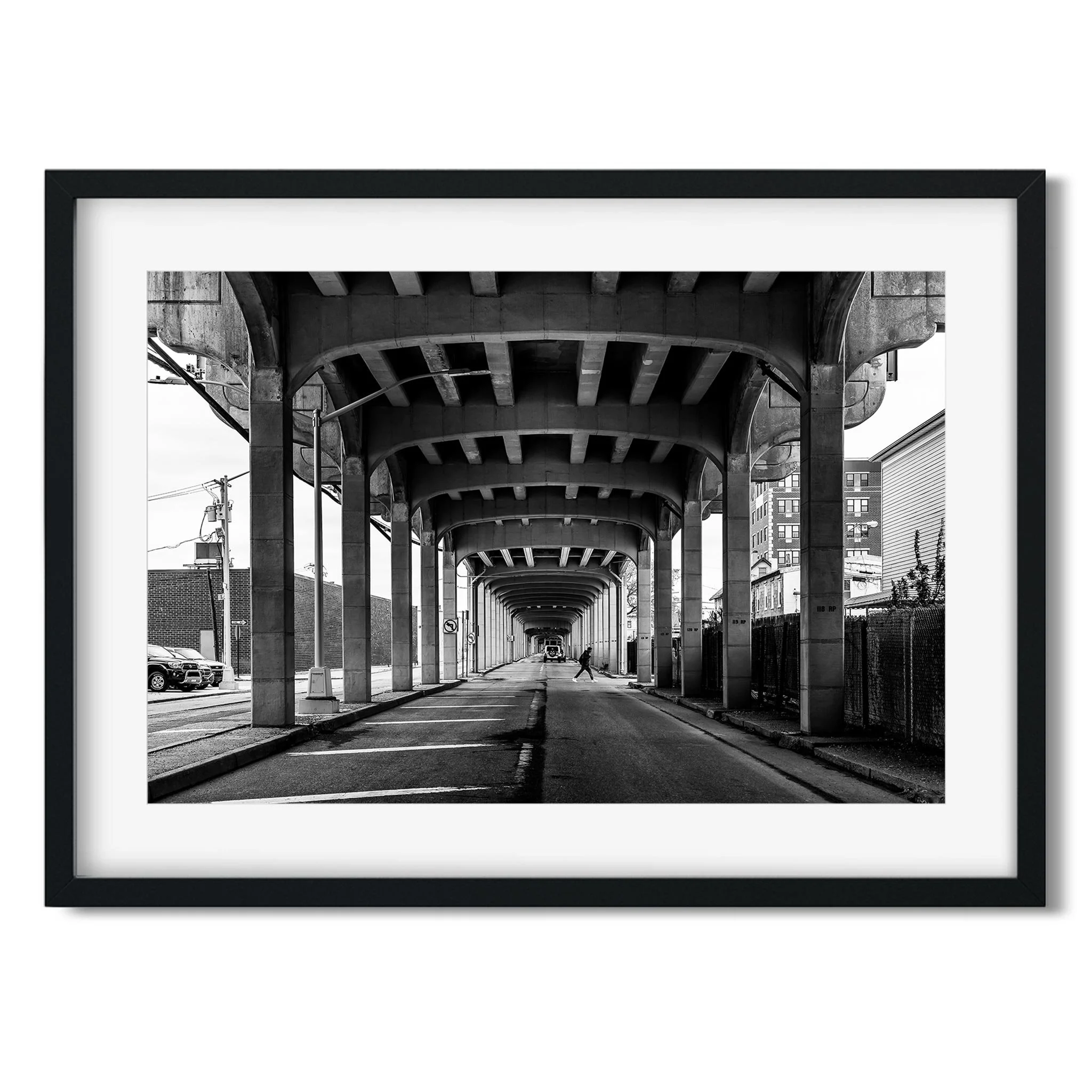 Rockaway Freeway, Queens - Black and White New York City Architecture Photography Fine Art Print