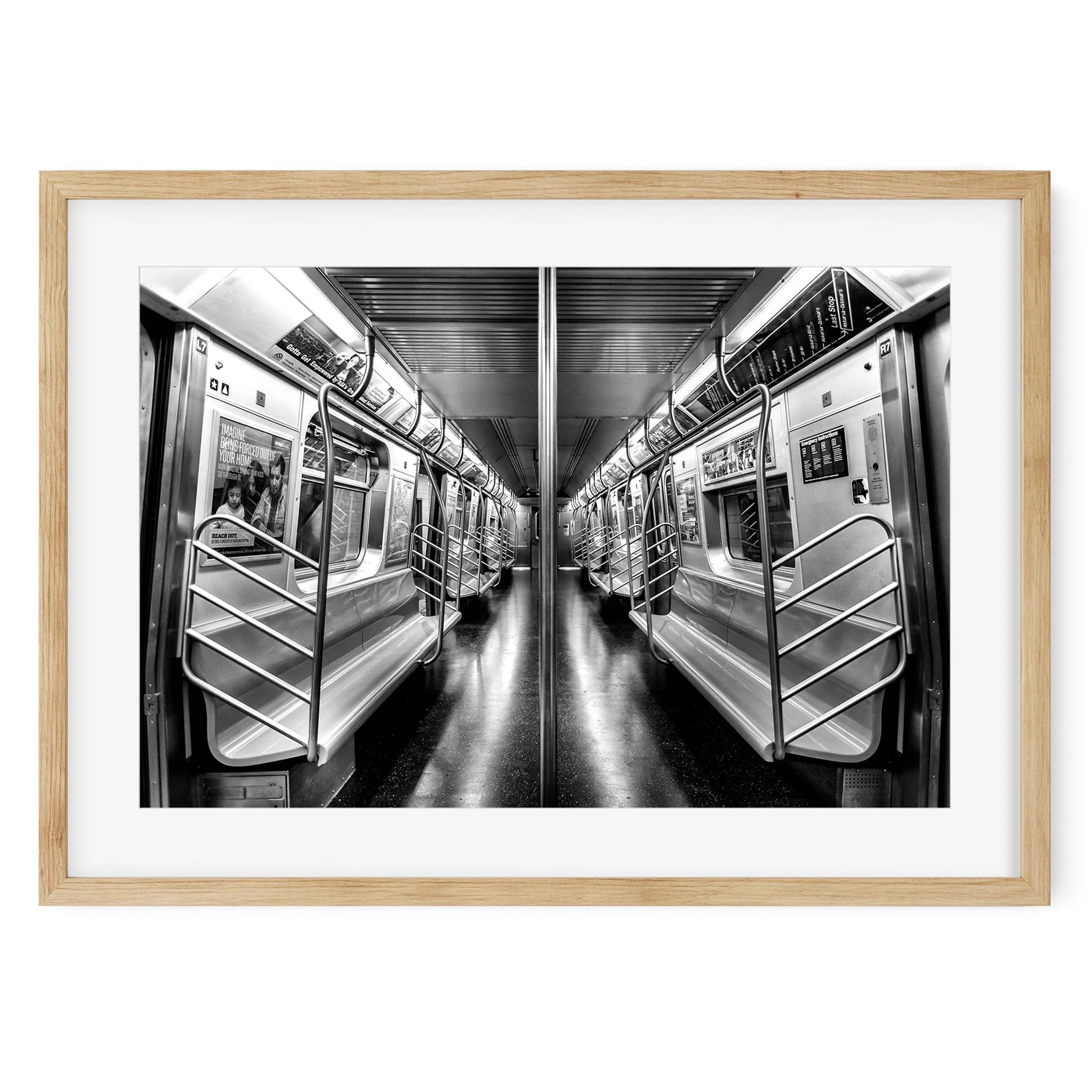 Subway N train Brooklyn - Black and White New York City Architecture Photography Fine Art Print