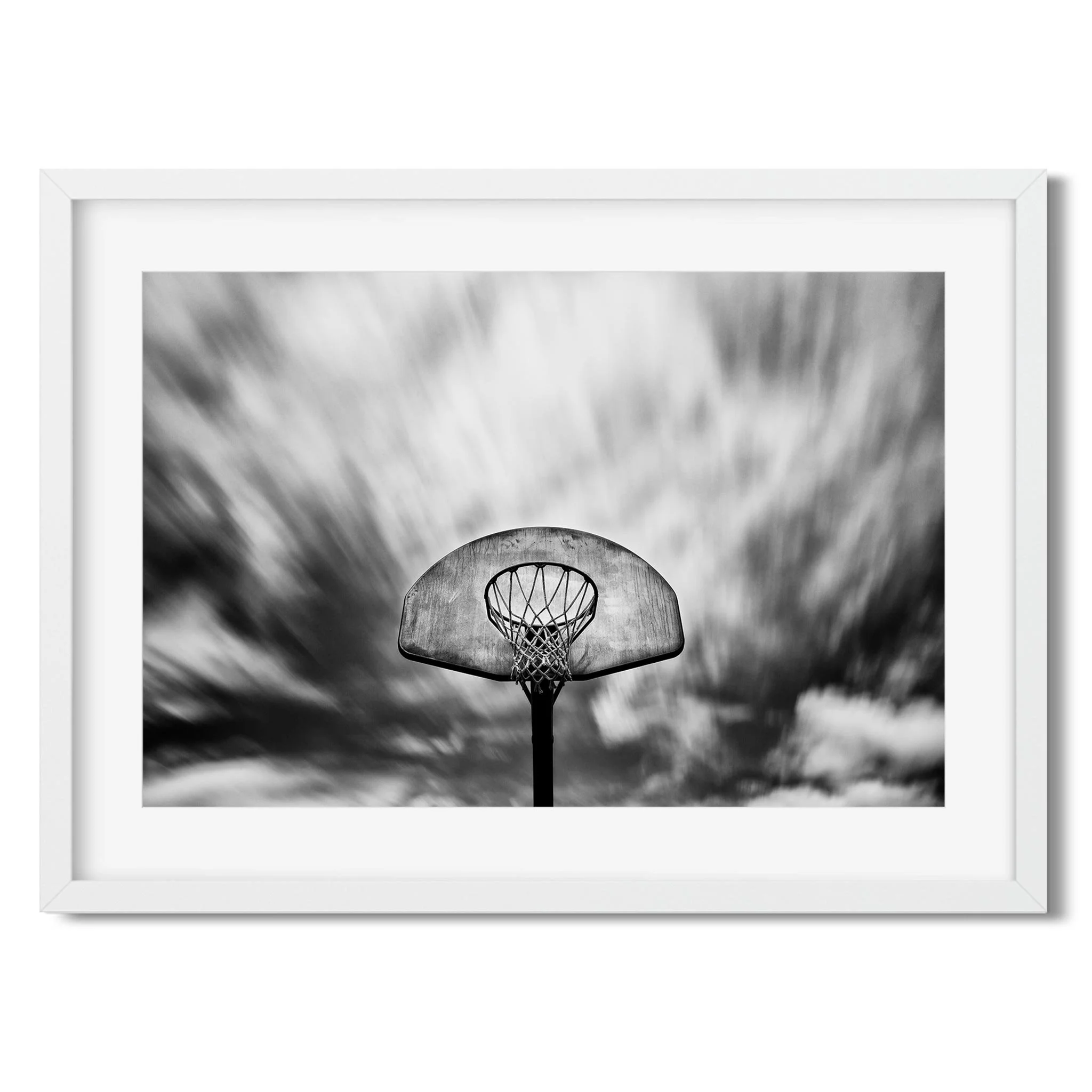 Basketball Hoop, Rockaway Beach - Black and White New York City Architecture Photography Fine Art Print