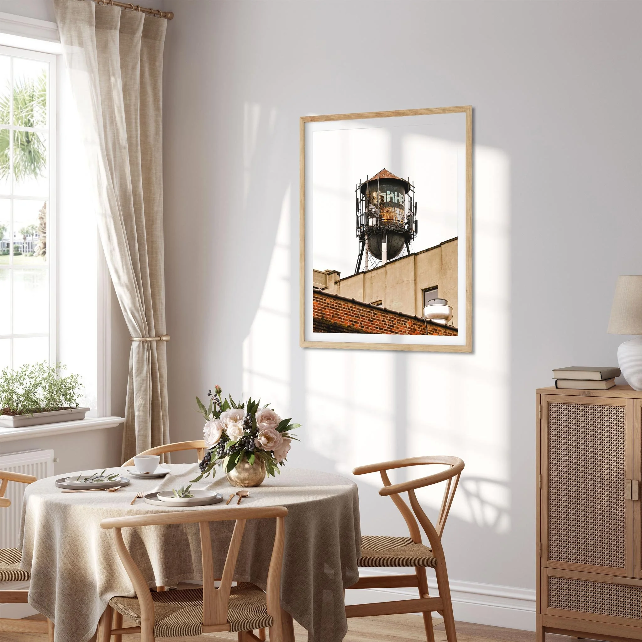 Water Tower in Greenpoint Brooklyn NY- Water Tower Photography Color Fine Art Print Wall Art