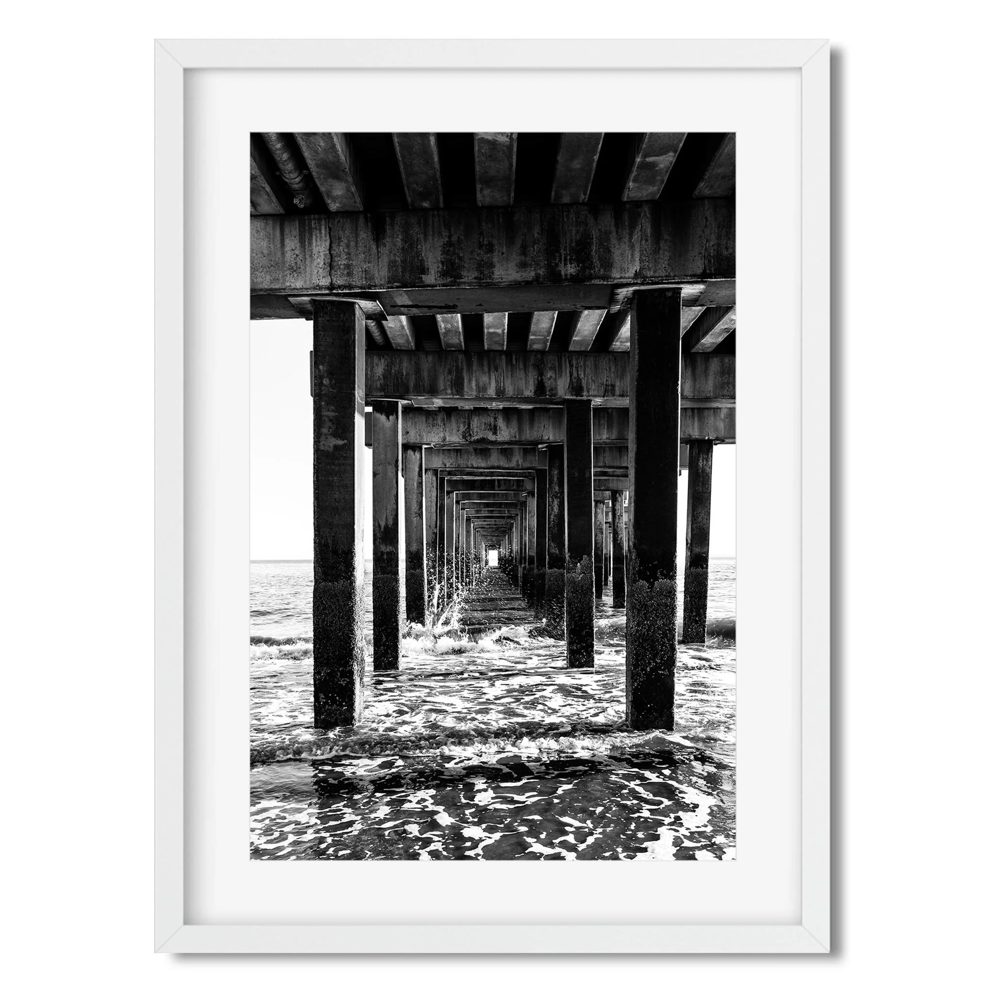 Coney Island Pier, Brooklyn - Black and White New York City Architecture Photography Fine Art Print