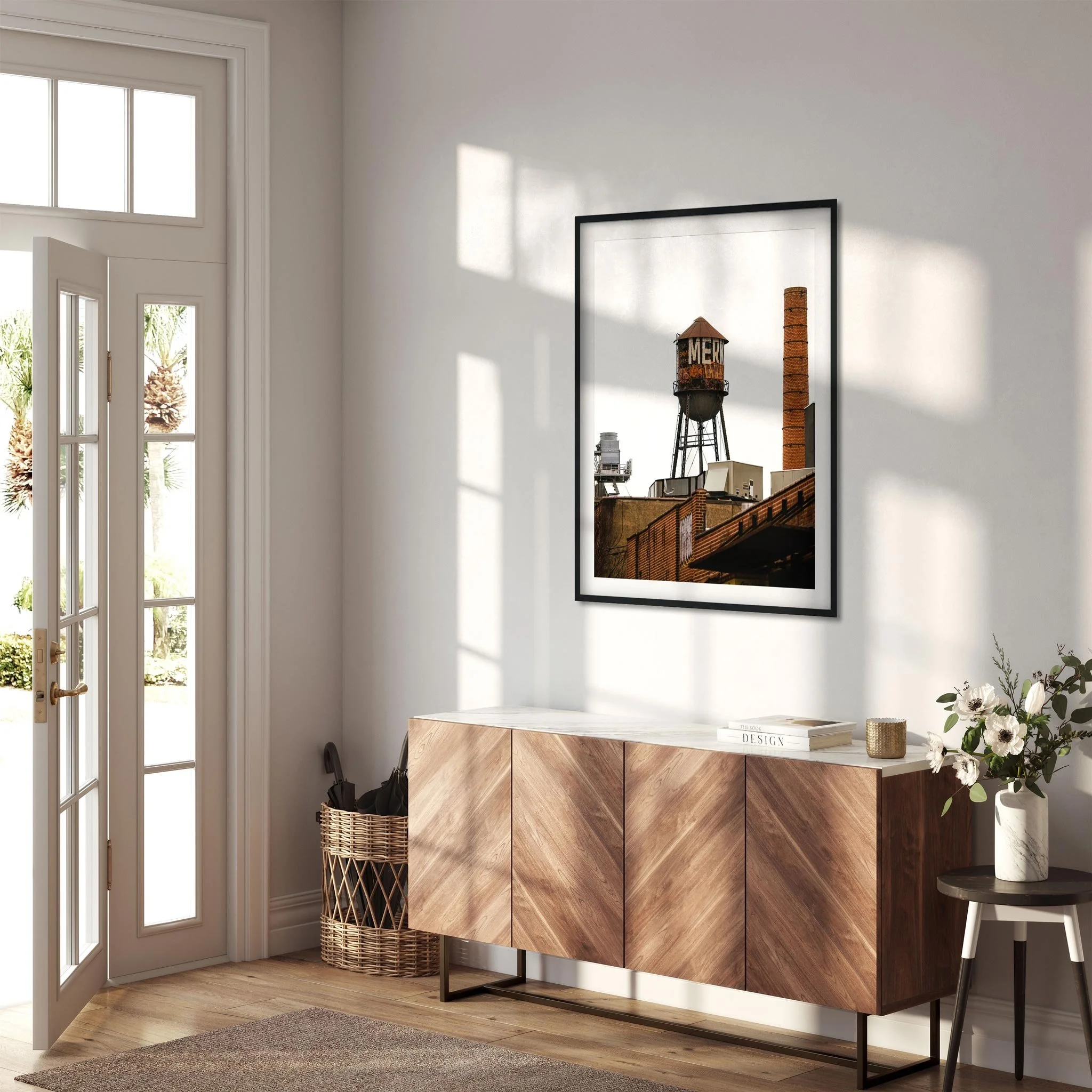 Rusty Water Tower in Greenpoint Brooklyn NY- Water Tower Photography Color Fine Art Print Wall Art