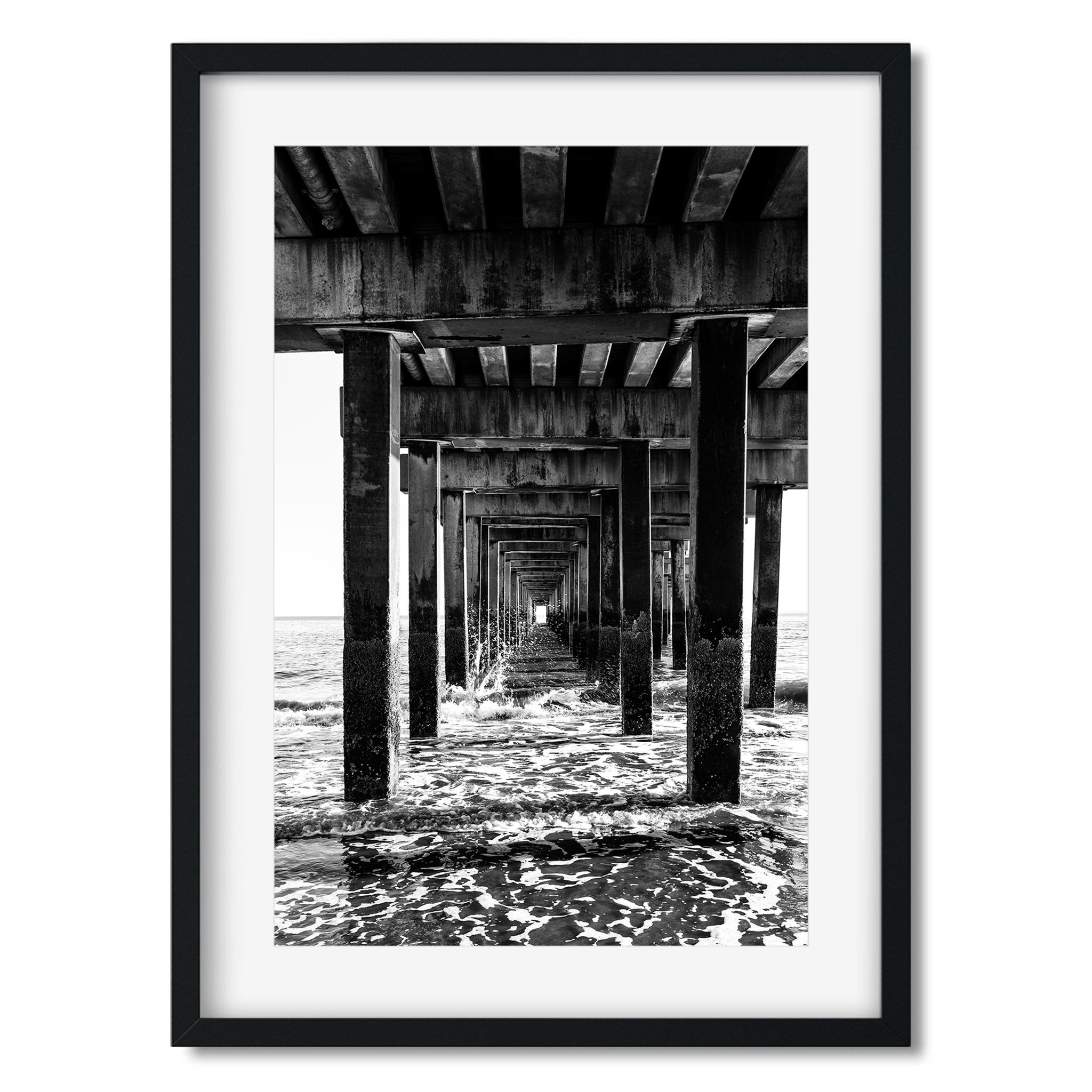 Coney Island Pier, Brooklyn - Black and White New York City Architecture Photography Fine Art Print