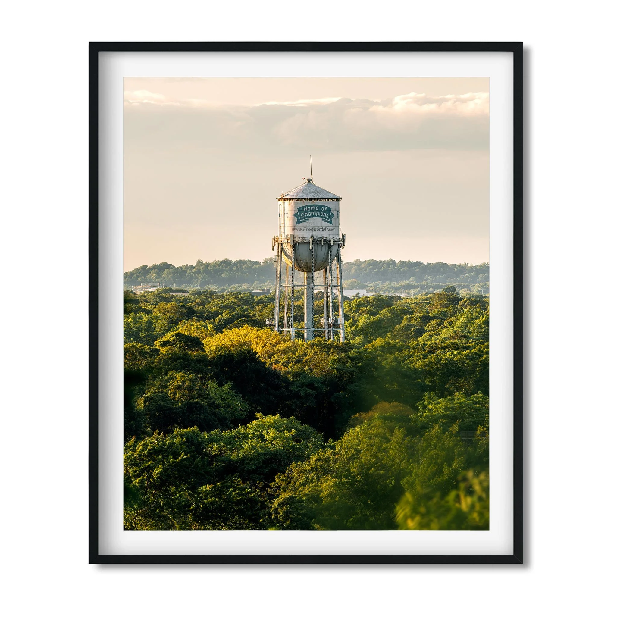 Home of Champions Water Tower in Freeport - New York Photography Color Fine Art Print Wall Art