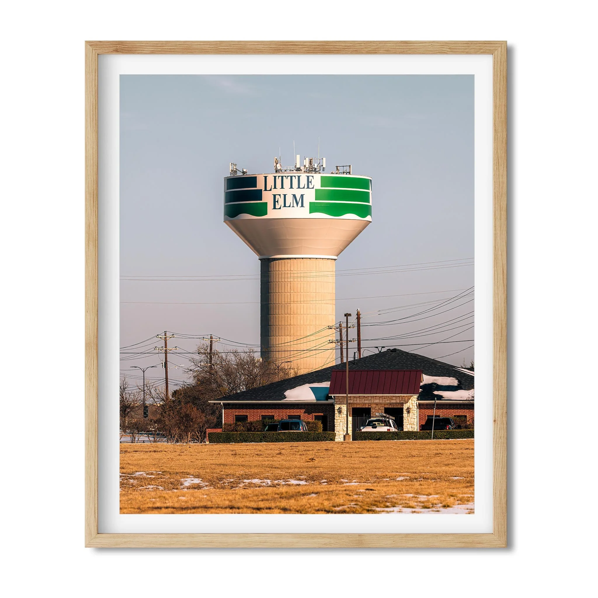 Water Tower in Little Elm, Texas - Water Tower Photography Color Fine Art Print Wall Art