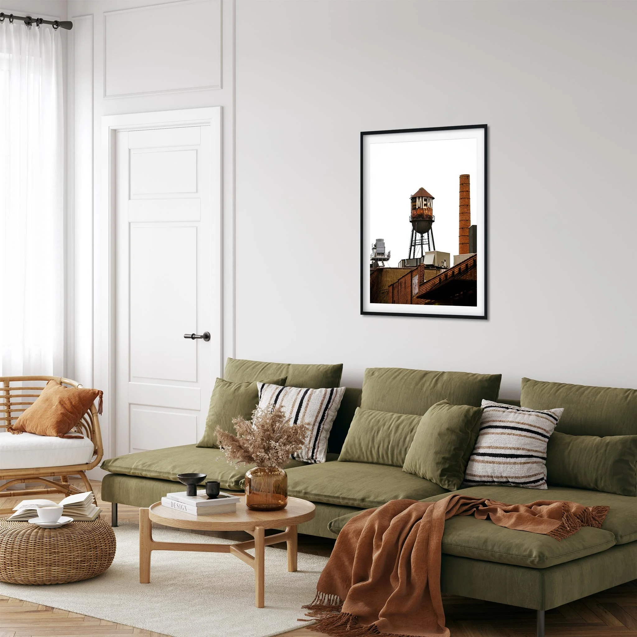 Rusty Water Tower in Greenpoint Brooklyn NY- Water Tower Photography Color Fine Art Print Wall Art
