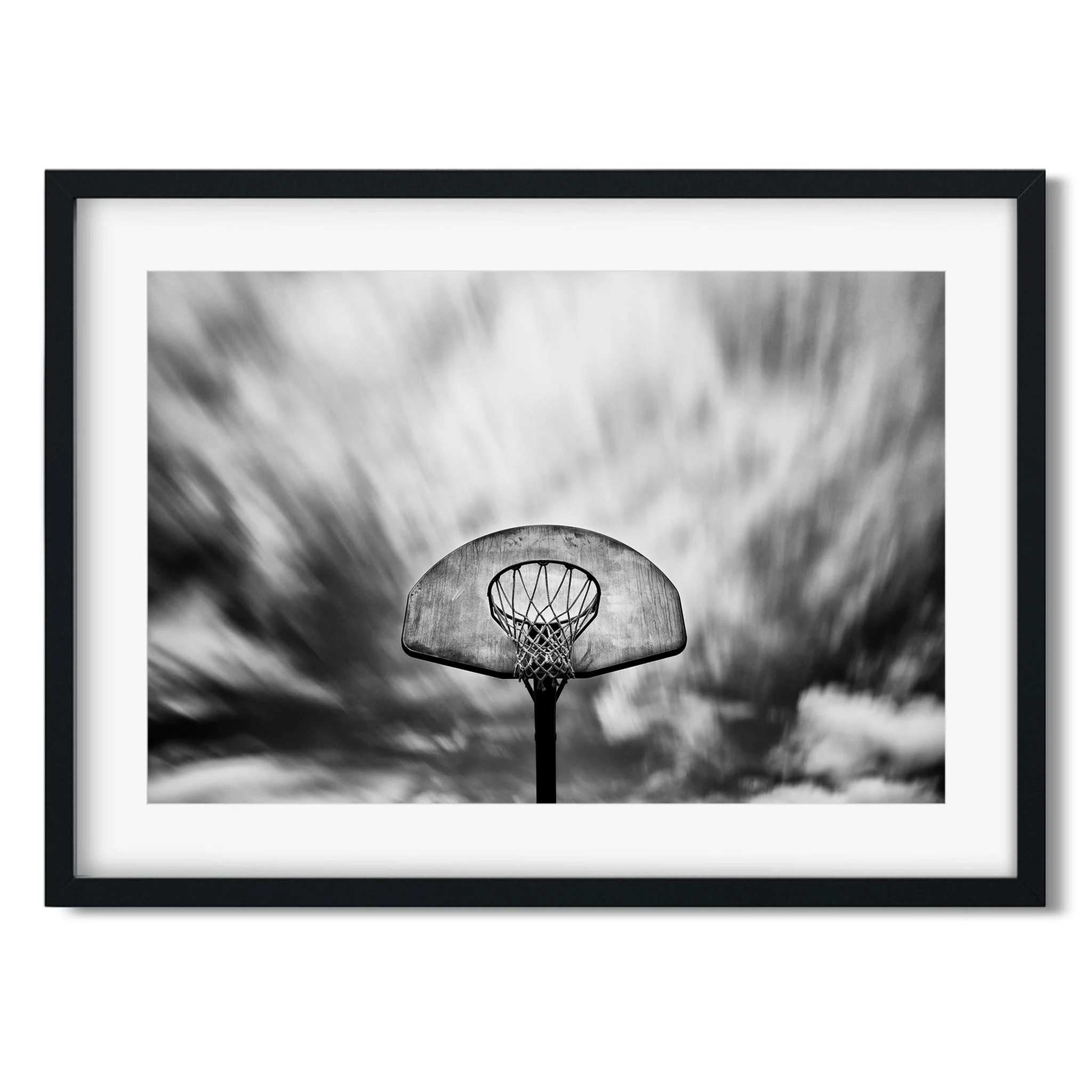 Basketball Hoop, Rockaway Beach - Black and White New York City Architecture Photography Fine Art Print