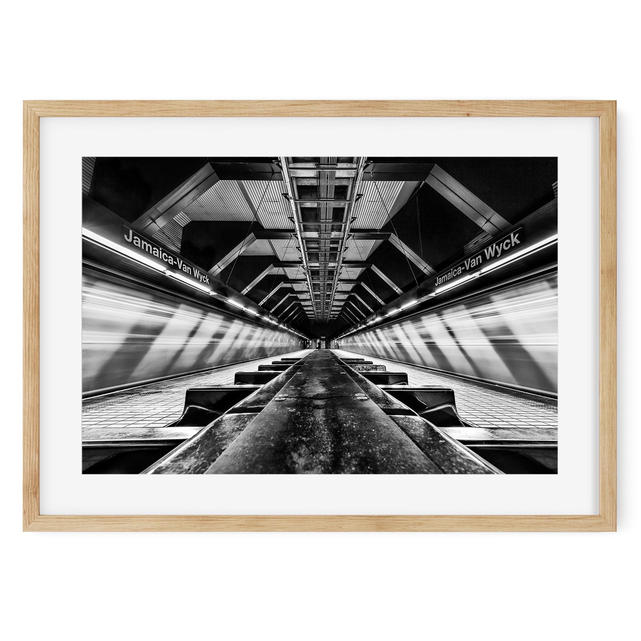 Jamaica-Van Wyck Subway - Black and White New York City Architecture Photography Fine Art Print