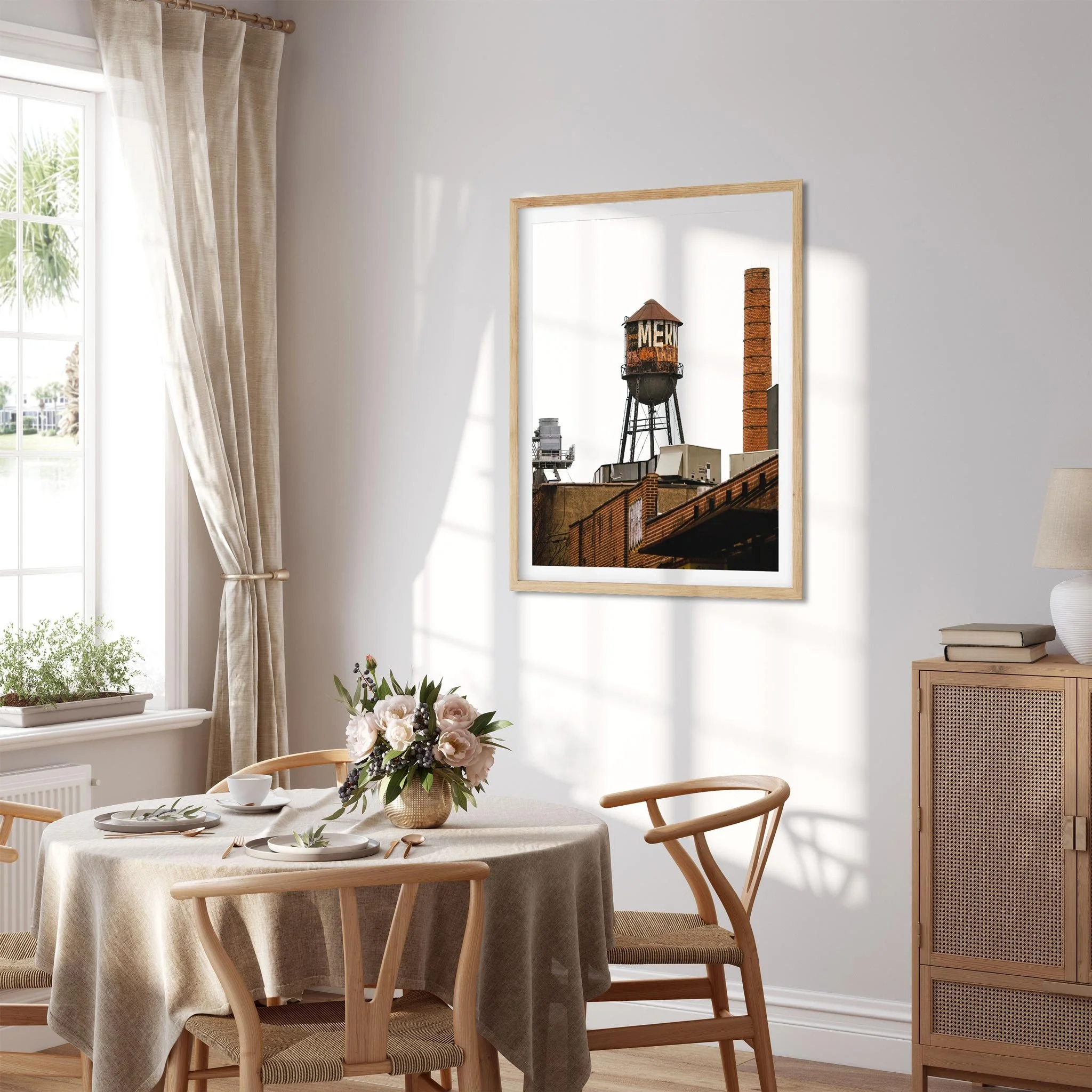 Rusty Water Tower in Greenpoint Brooklyn NY- Water Tower Photography Color Fine Art Print Wall Art