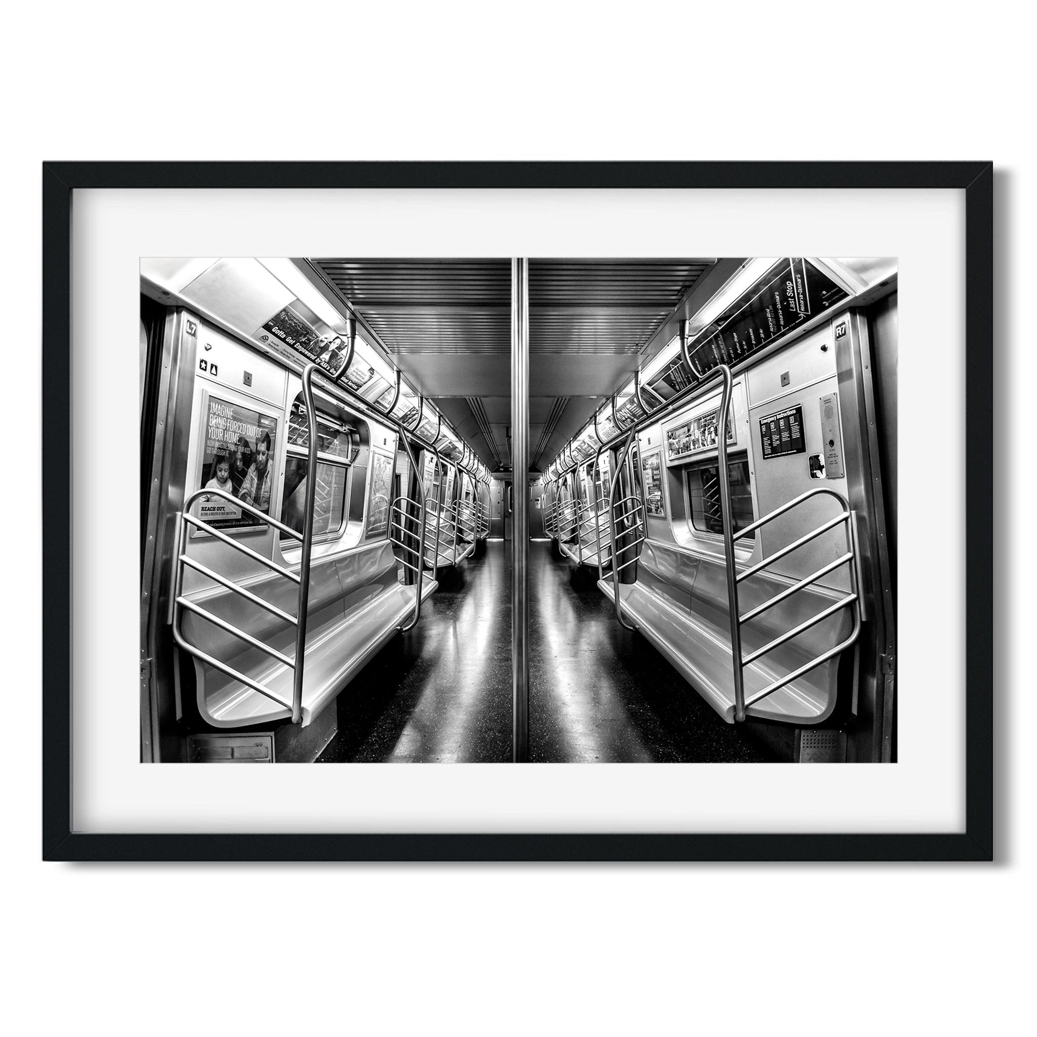 Subway N train Brooklyn - Black and White New York City Architecture Photography Fine Art Print