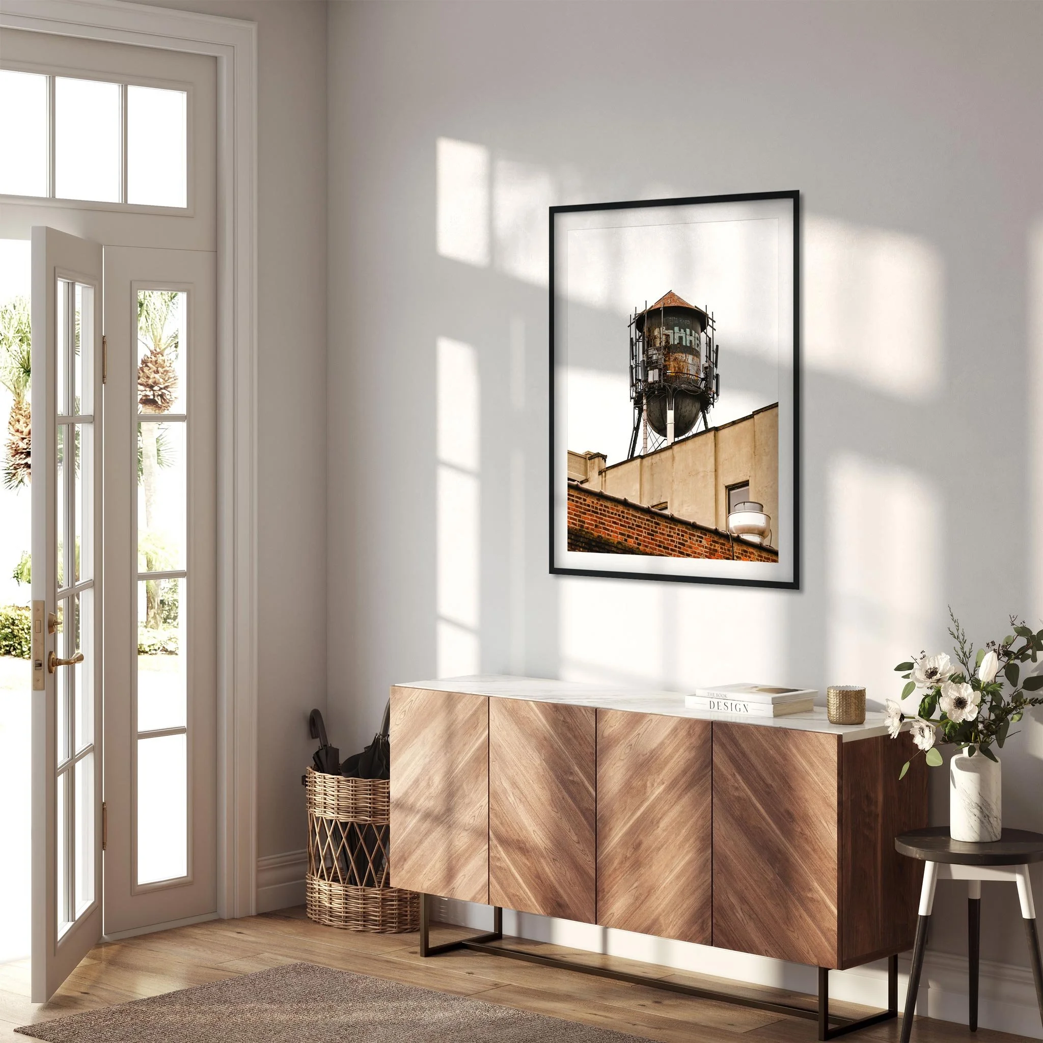 Water Tower in Greenpoint Brooklyn NY- Water Tower Photography Color Fine Art Print Wall Art