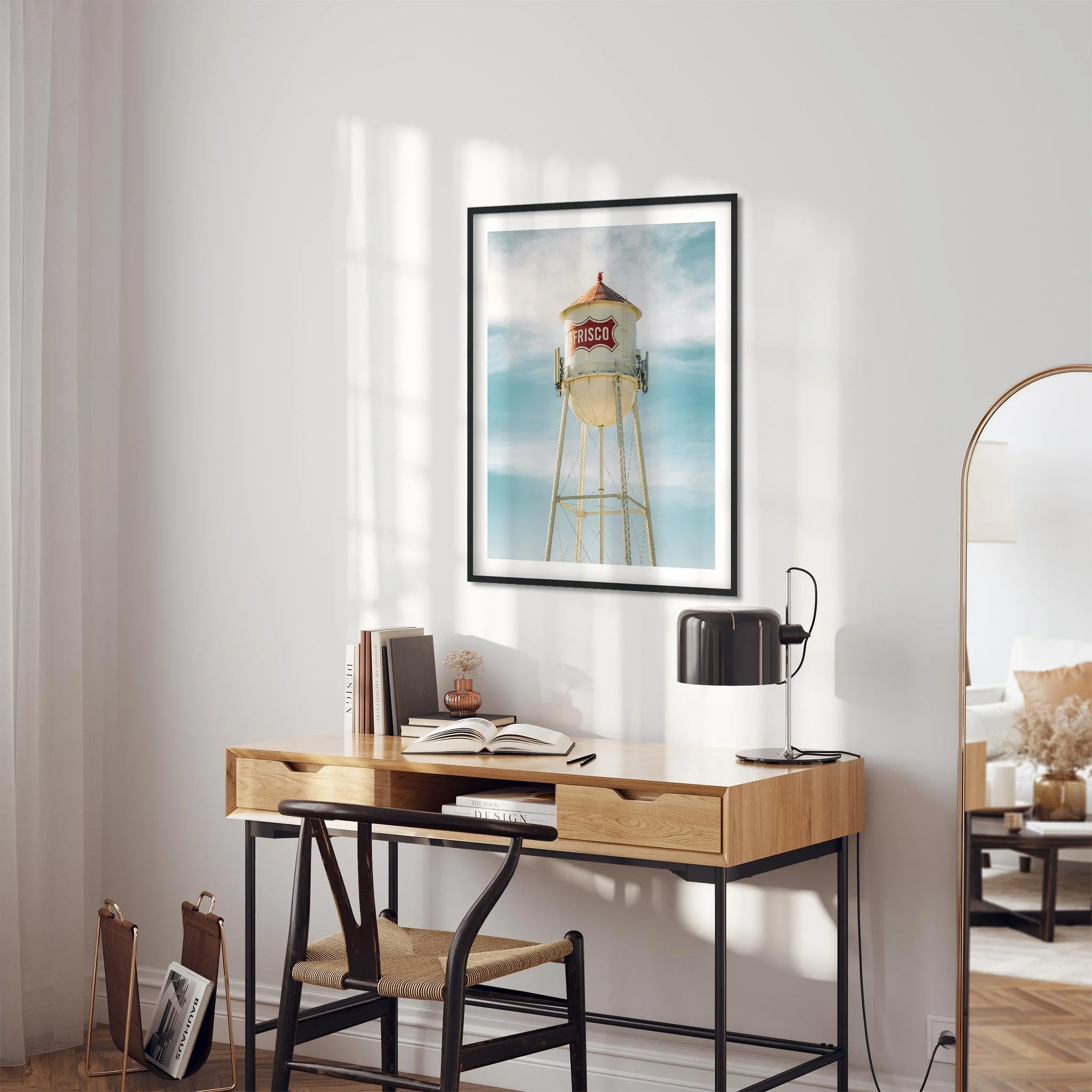 Water Tower Frisco Downtown Texas- Water Tower Photography Color Fine Art Print Wall Art