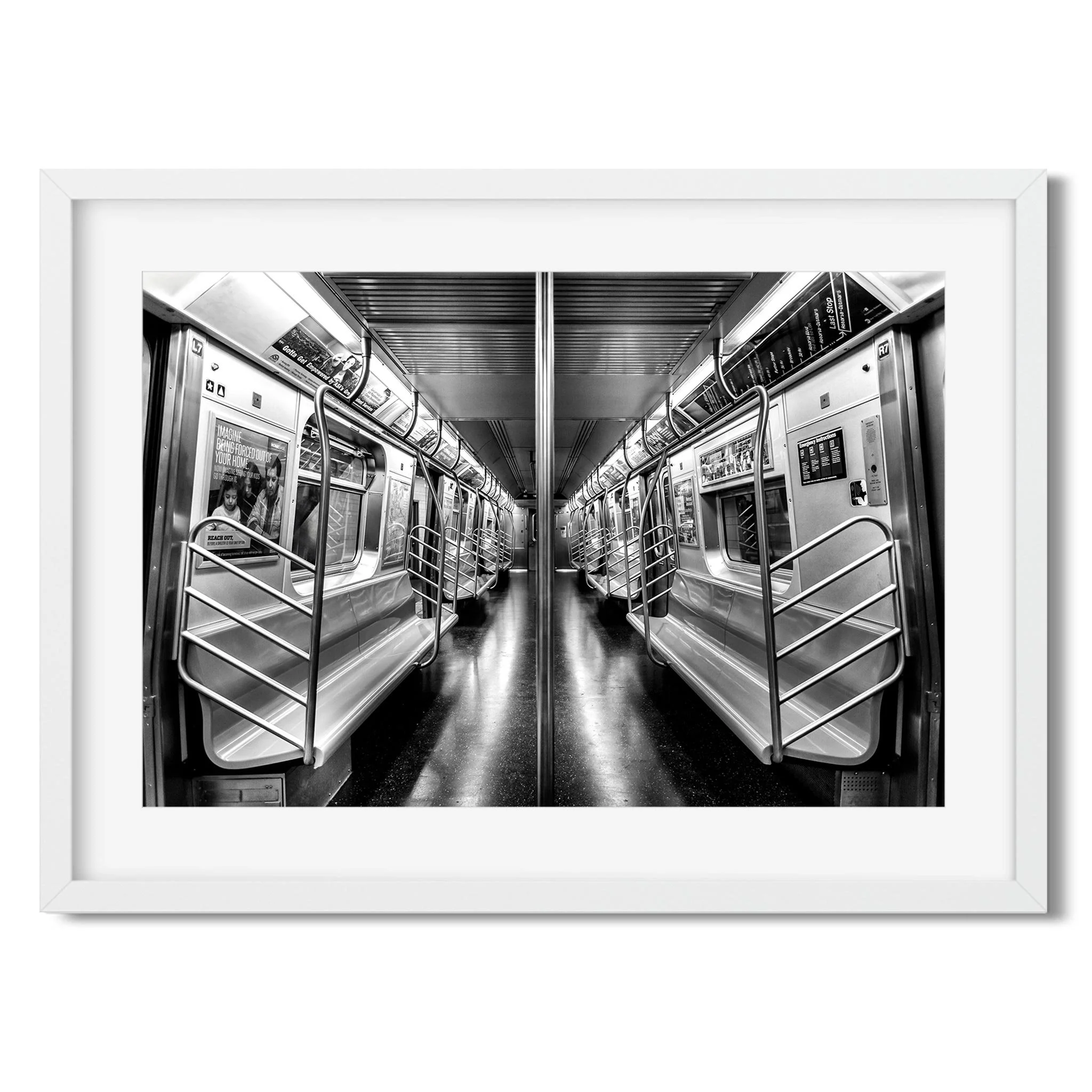 Subway N train Brooklyn - Black and White New York City Architecture Photography Fine Art Print