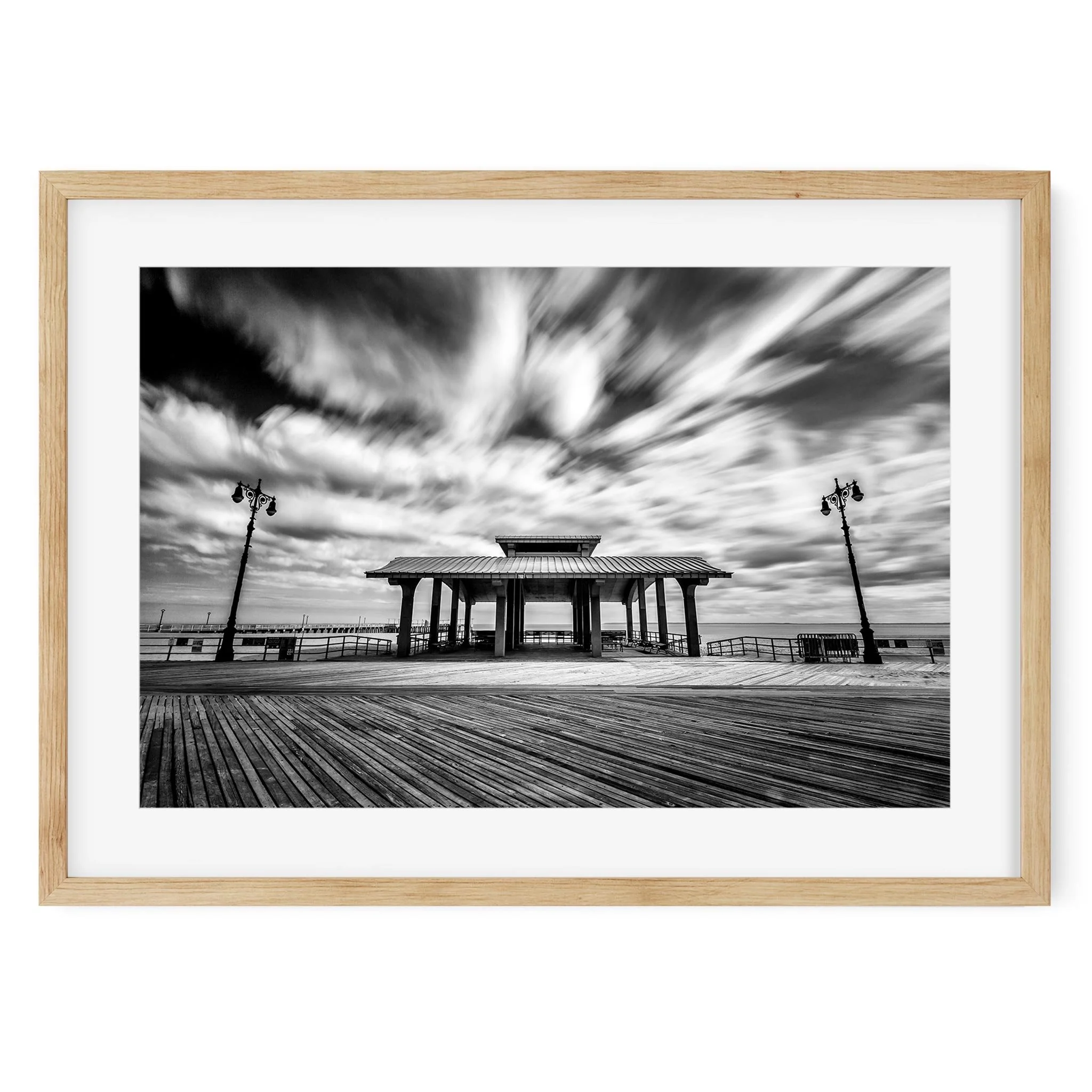 Coney Island Boardwalk - Black and White Brooklyn Architecture Photography Fine Art Print