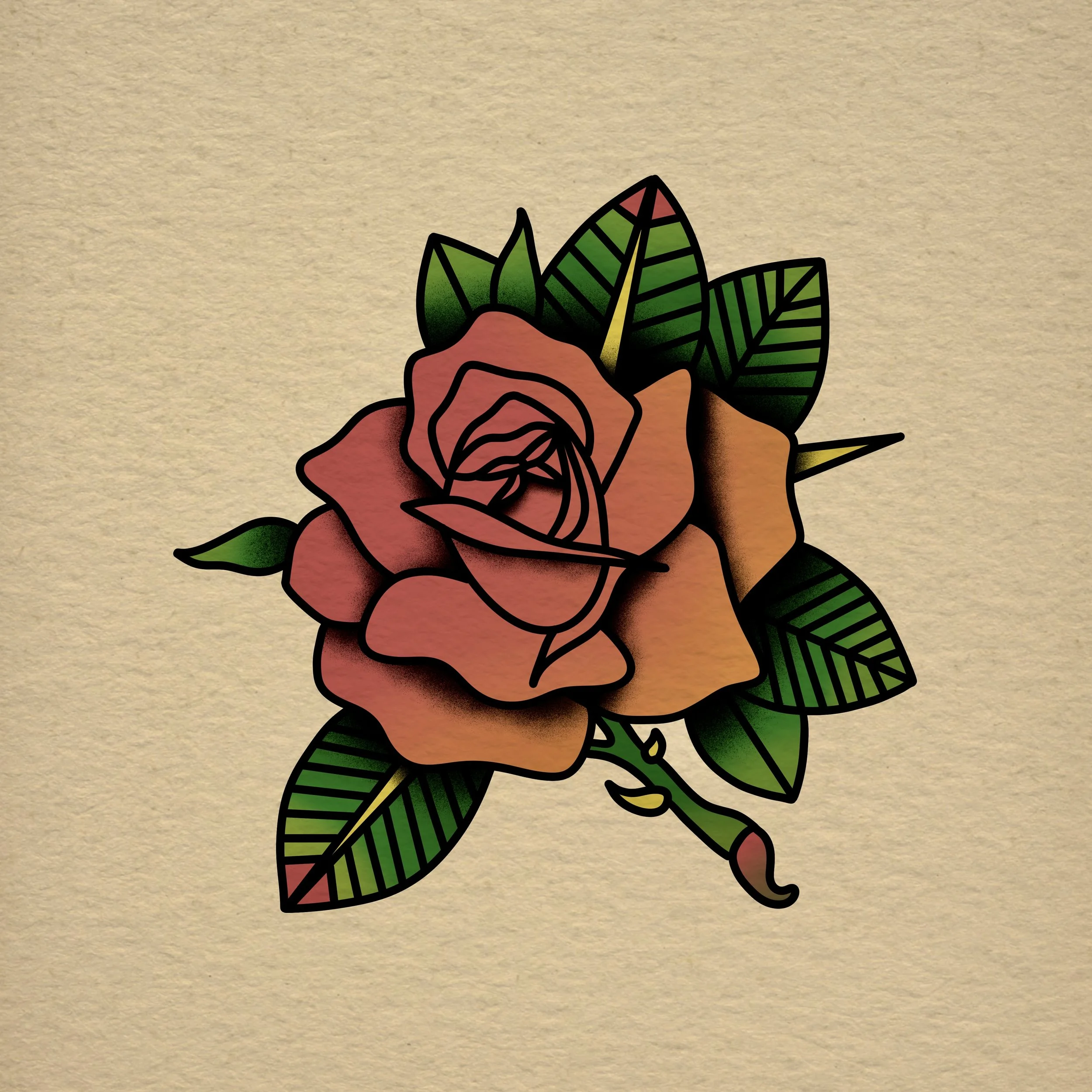Traditional Rose Illustration